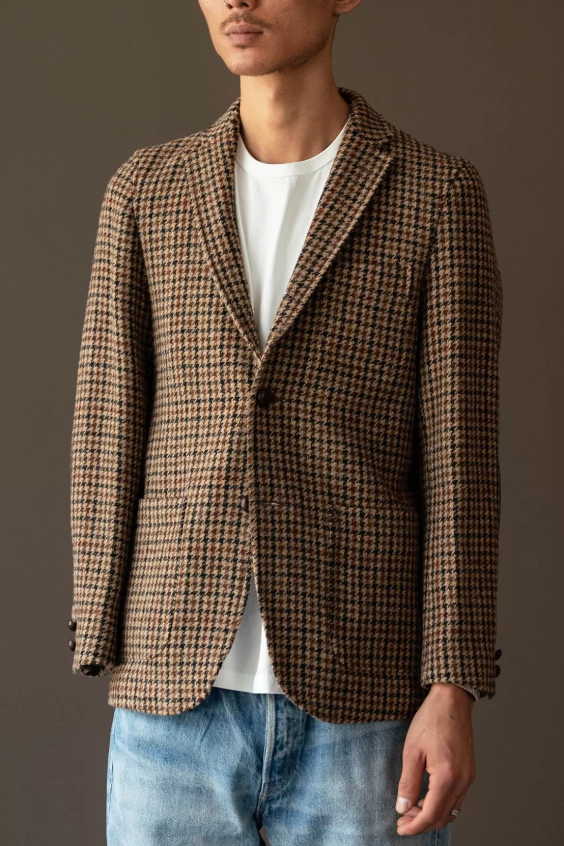 3B Jacket Elbow Patch Harris Tweed - Gun Club Check>Beams Plus Sale