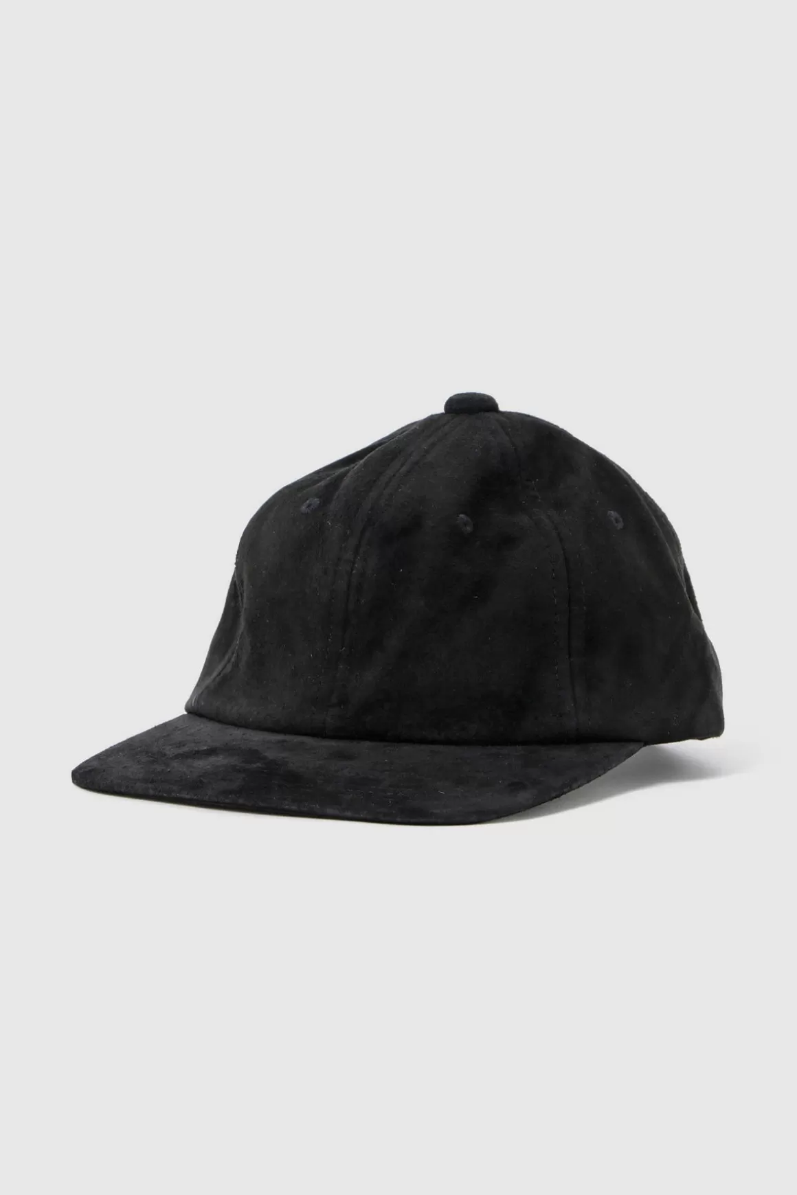 6 Panel Water-Repellent Suede Cap - Black>Beams Plus Flash Sale