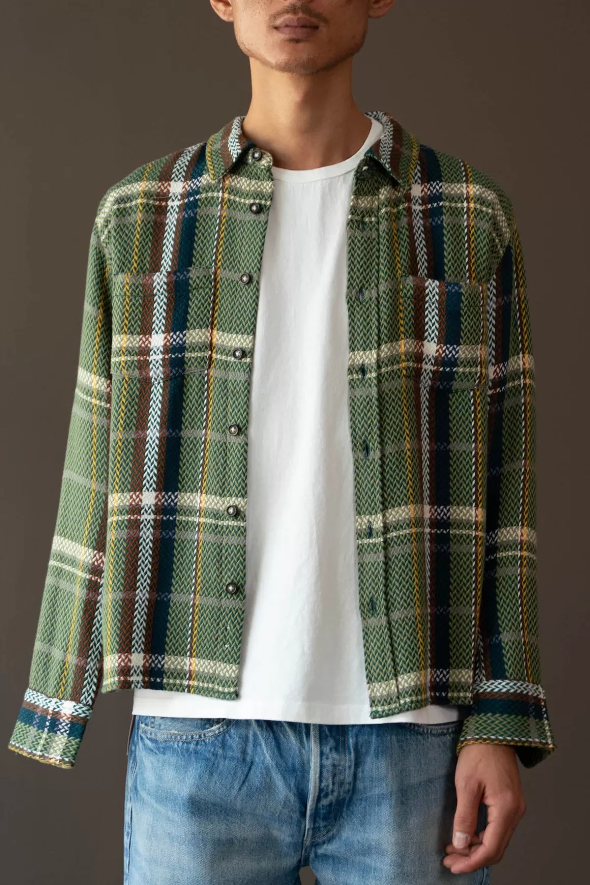 Acid Plaid Cabin Longsleeve - Army>Corridor Cheap