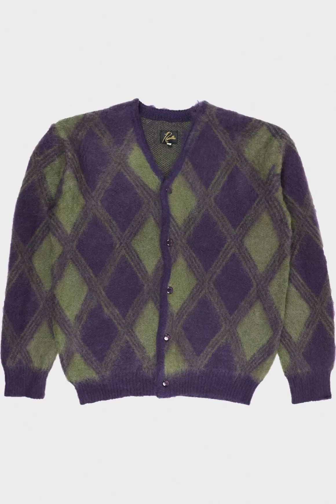 Argyle Mohair Cardigan - Purple>Needles Cheap