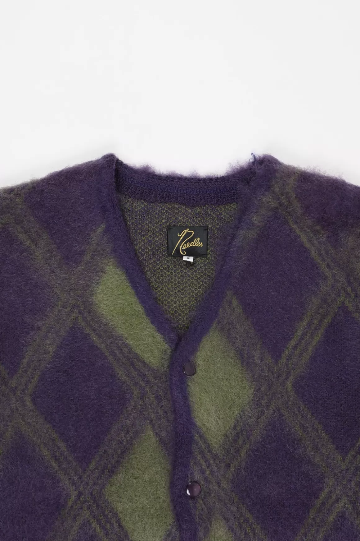 Argyle Mohair Cardigan - Purple>Needles Cheap