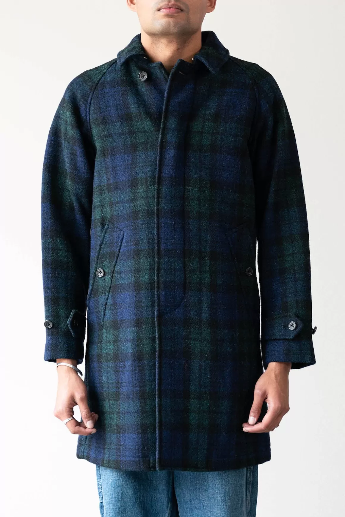 Bal Collar Coat Harris Tweed - Blackwatch>Beams Plus Discount