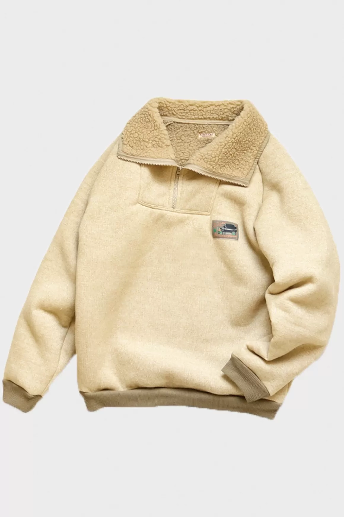 Boa Fleece Zip Alpine Pullover - Ecru>Kapital Shop