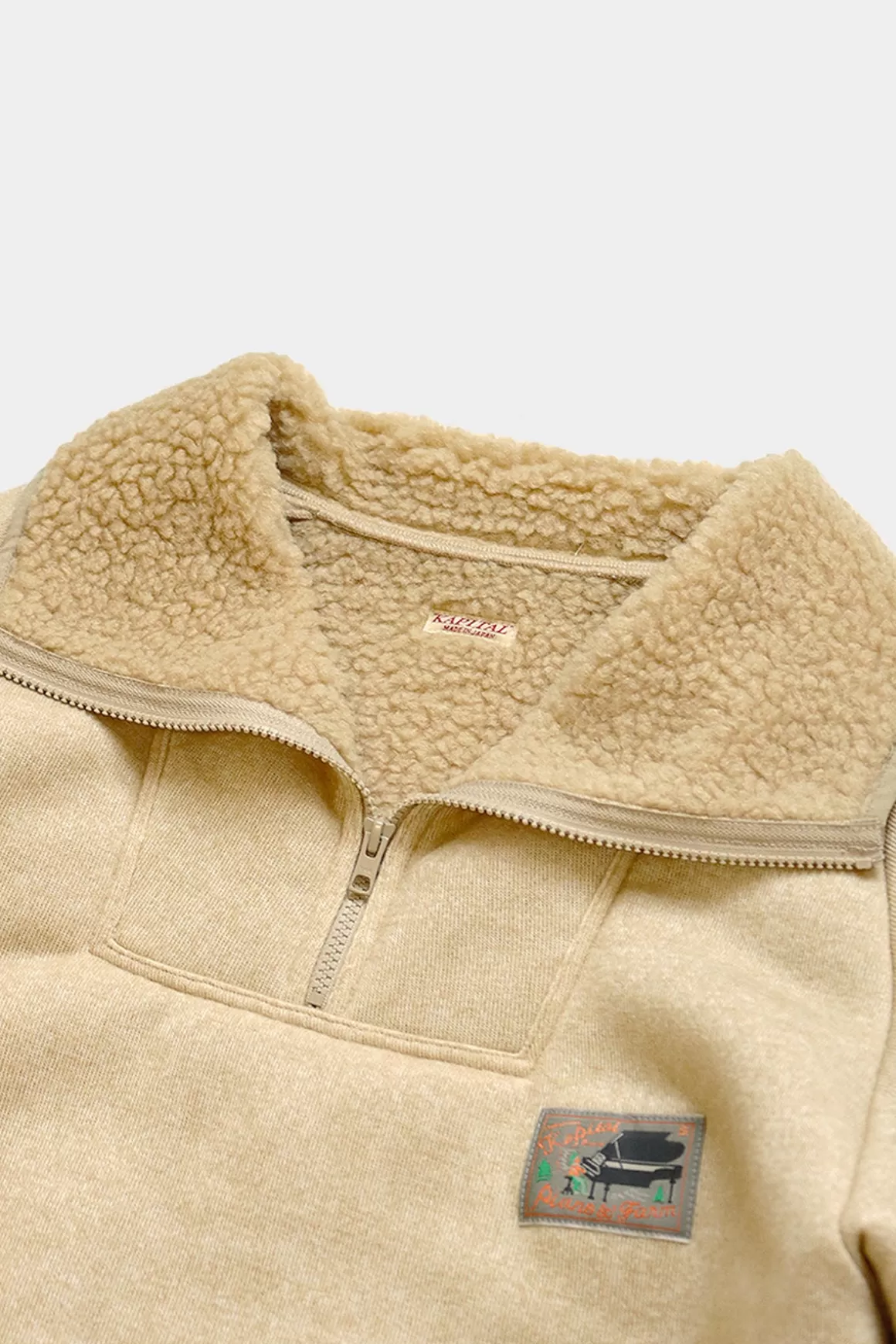 Boa Fleece Zip Alpine Pullover - Ecru>Kapital Shop