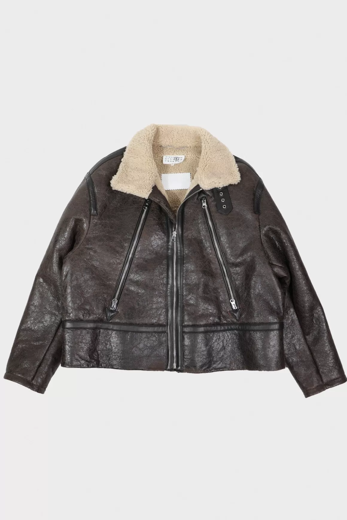 Brown Leather Sports Jacket>MM6 Maison Margiela New