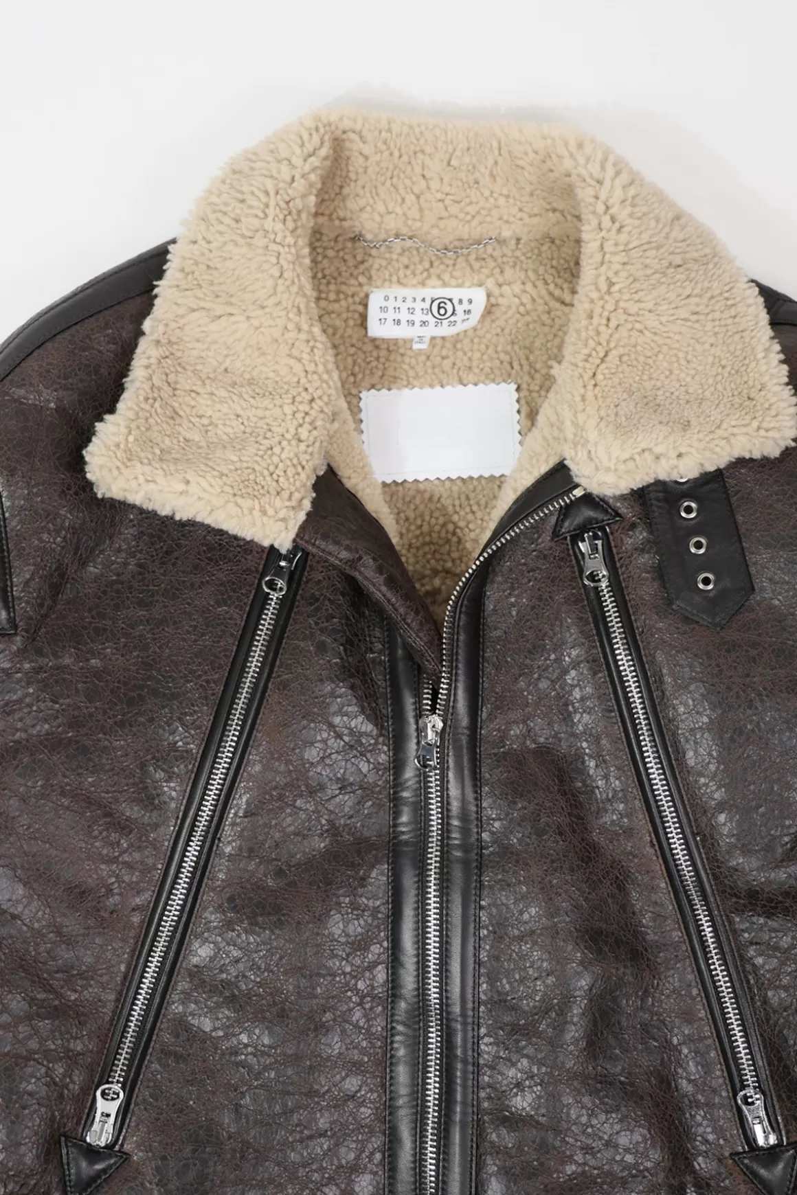 Brown Leather Sports Jacket>MM6 Maison Margiela New