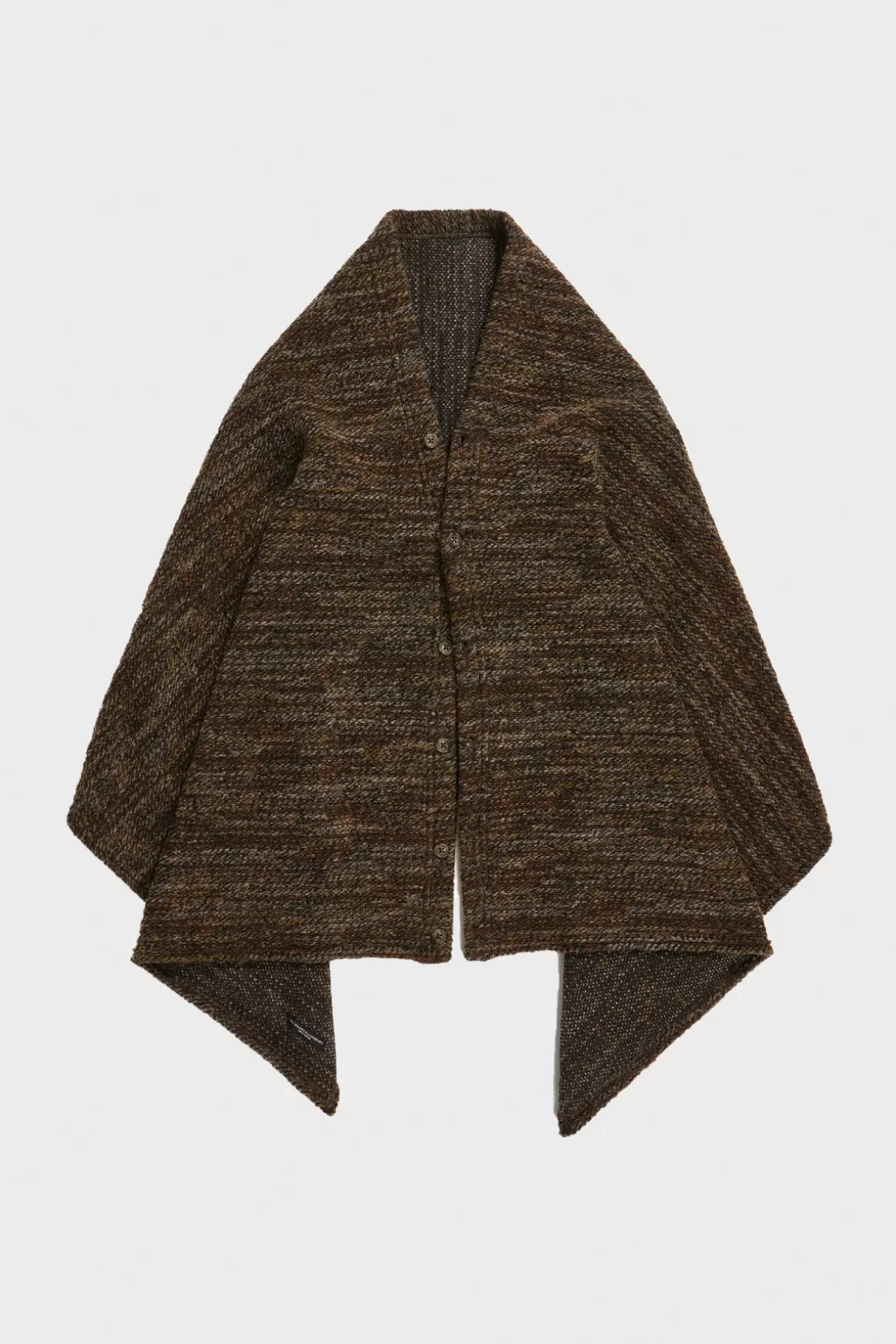 Button Shawl - Brown Poly Wool Melange Knit>Engineered Garments Clearance