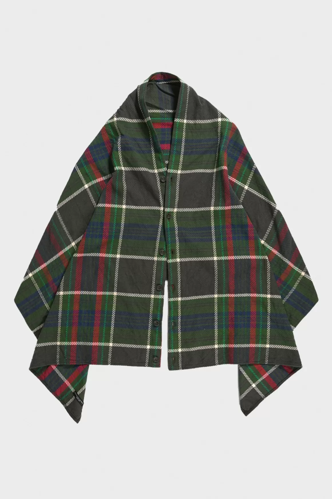 Button Shawl - Olive Cotton Heavy Twill Plaid>Engineered Garments Discount