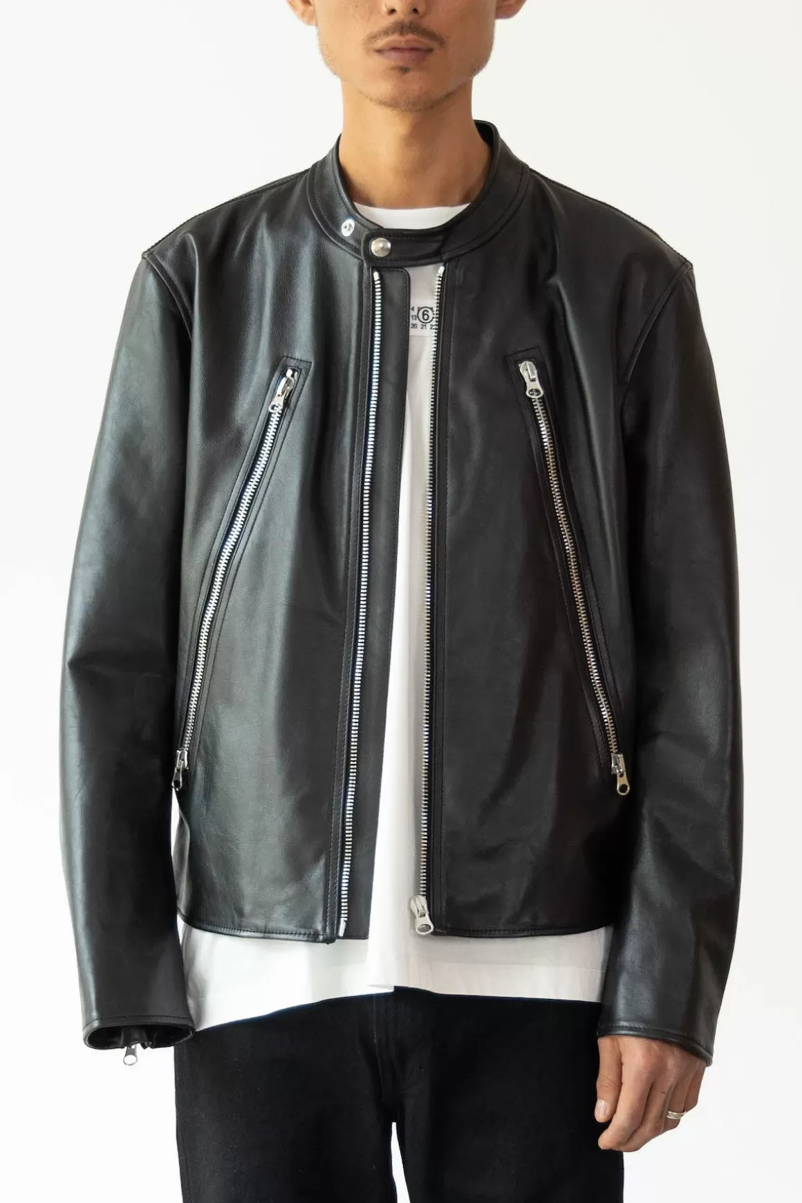 Cafe Racer Zip Jacket - Black>MM6 Maison Margiela Best Sale