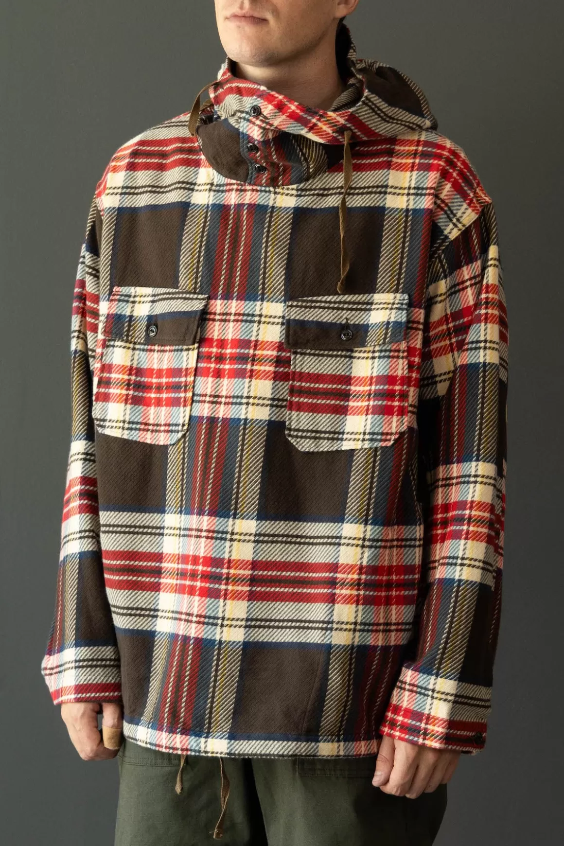 Cagoule Shirt - Brown Cotton Heavy Twill Plaid>Engineered Garments Cheap