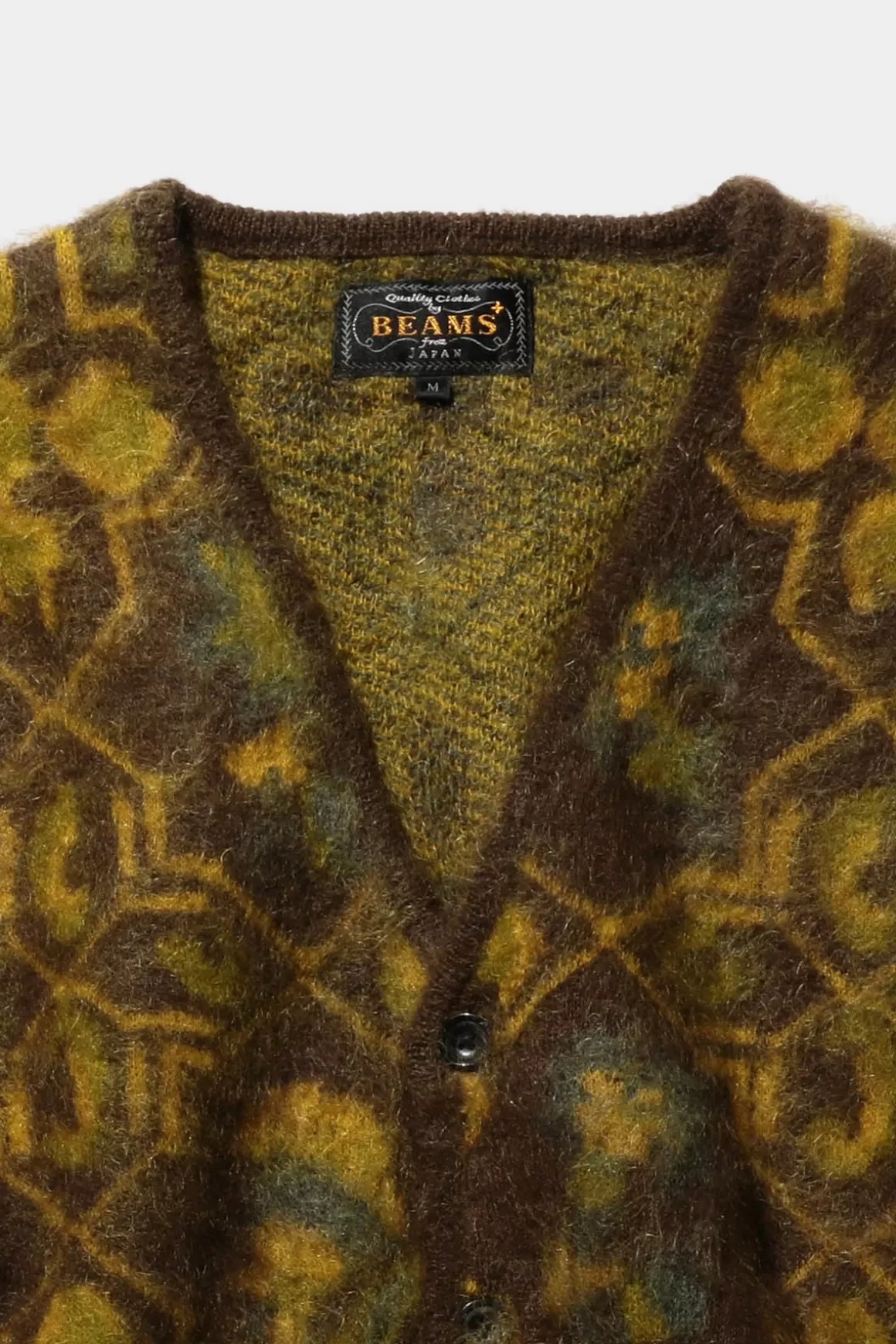 Cardigan Botanical Jacquard - Brown>Beams Plus Best