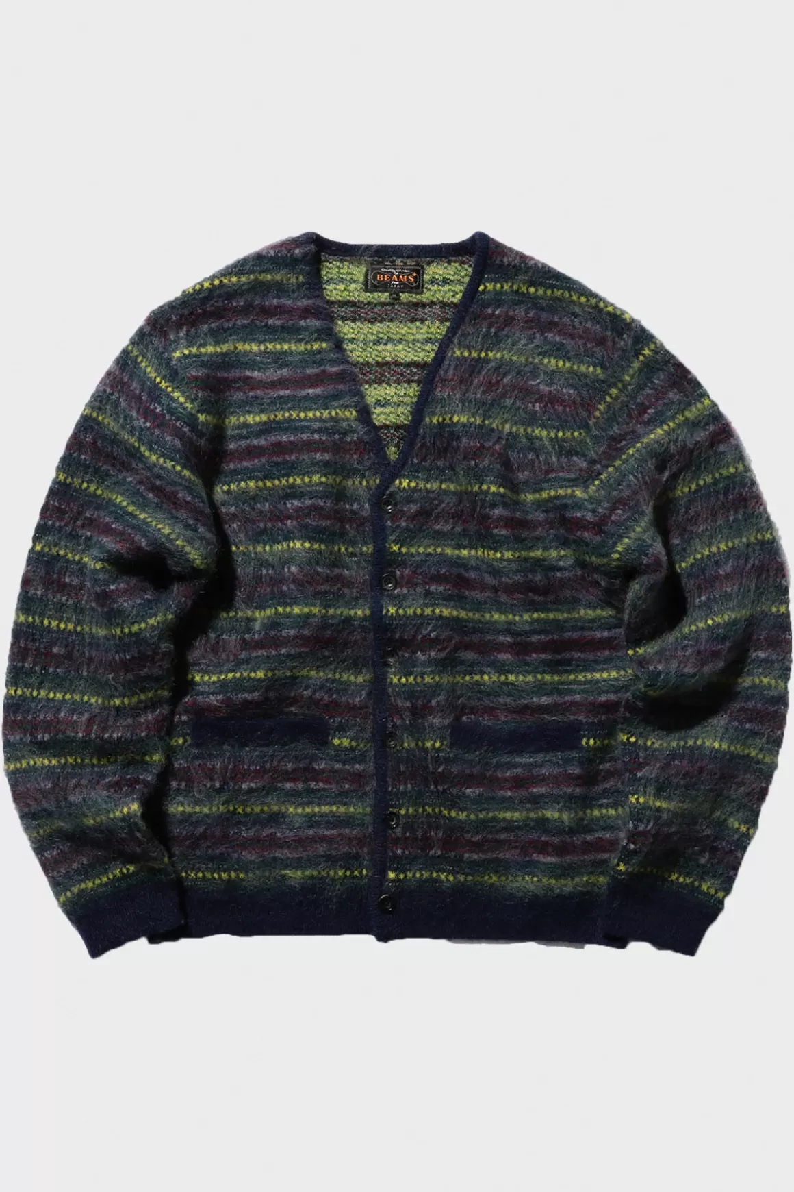 Cardigan Double Jacquard Fair Isle - Navy>Beams Plus Fashion