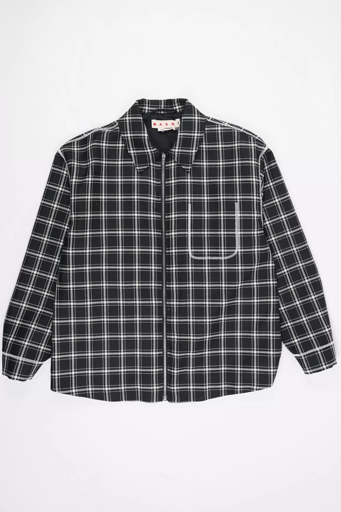 Checked Wool Jacket - Black>Marni Hot