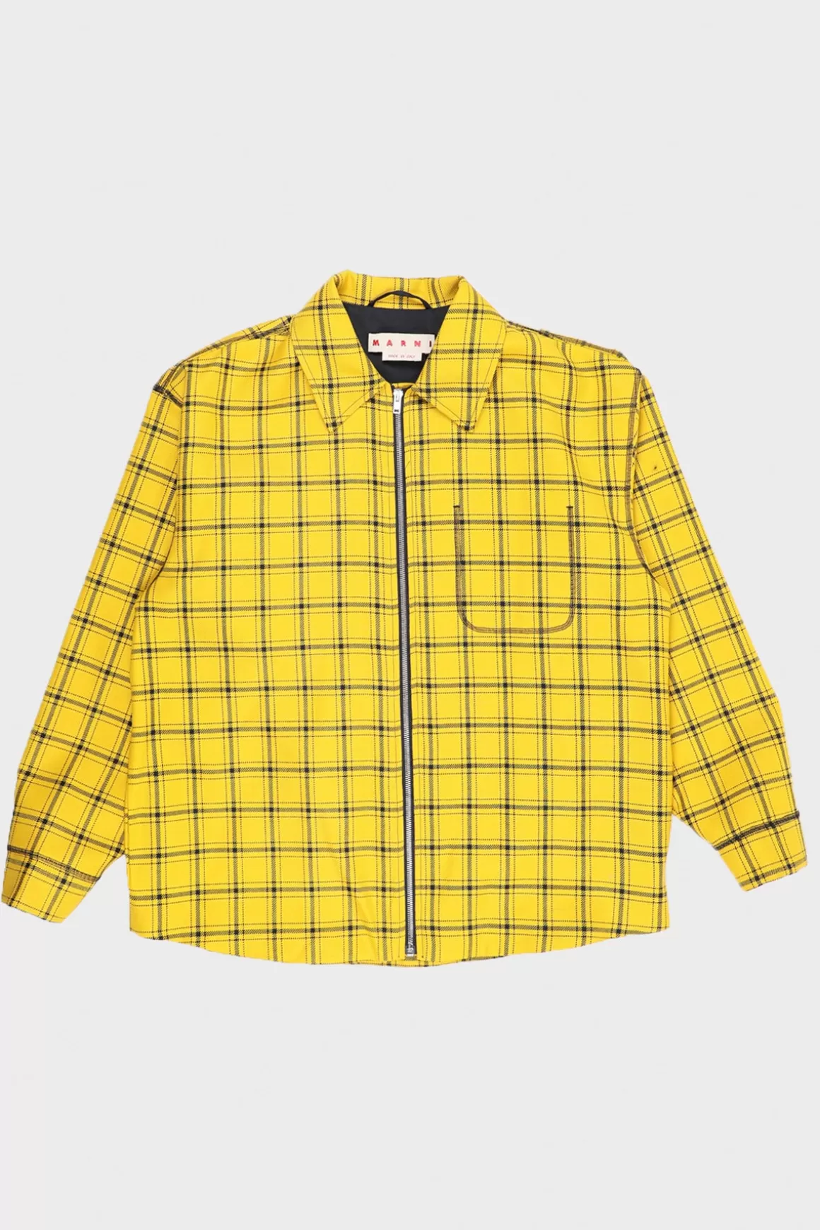 Checked Wool Jacket - Yellow>Marni Online