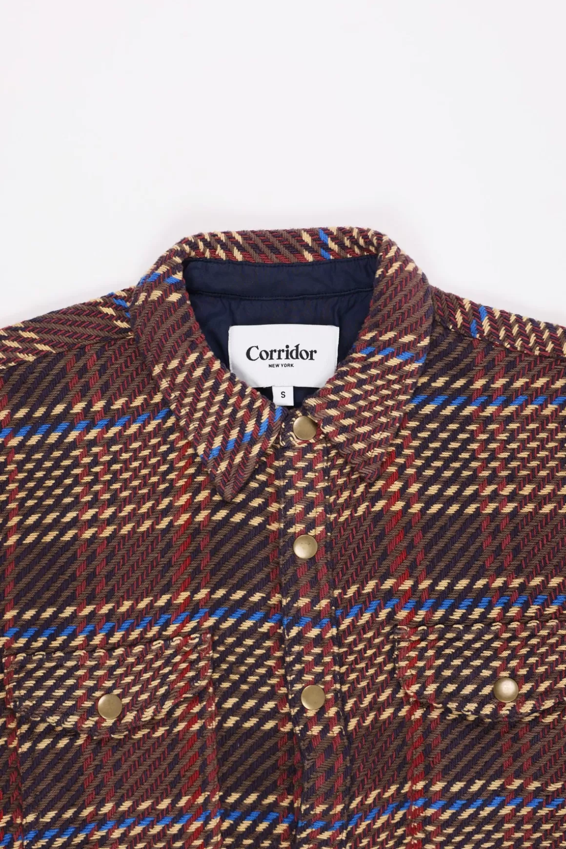 Corded Plaid Shirt Jacket - Brown>Corridor Sale