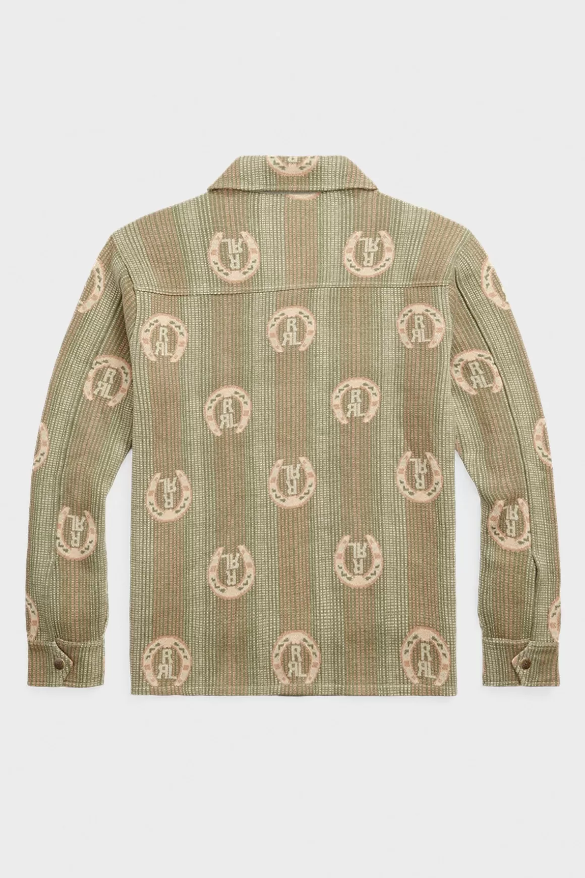 Cotton Jacquard Shirt Jacket - Sage/Multi>RRL New