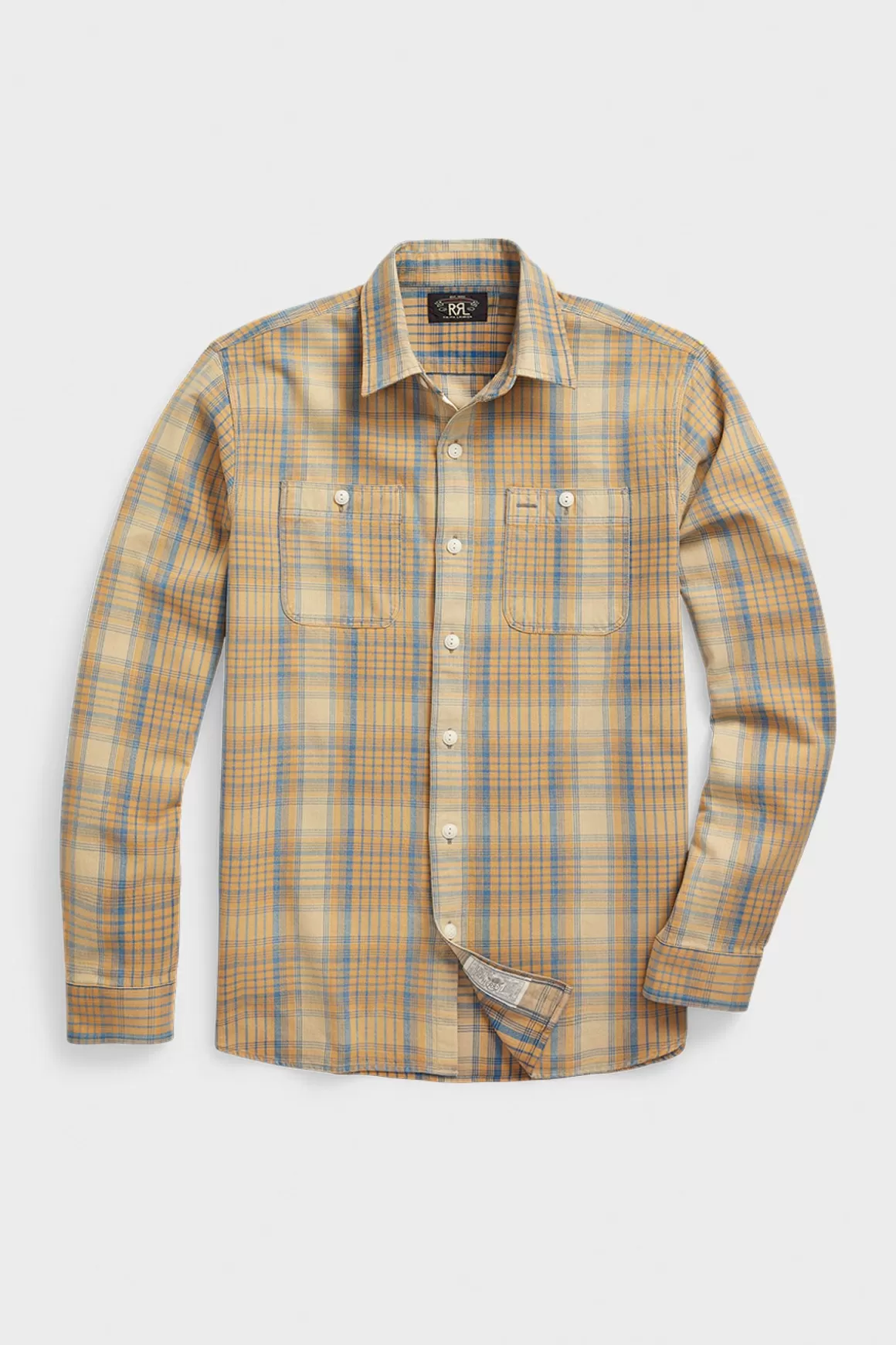 Cotton/Canvas Plaid Workshirt - Yellow>RRL Sale