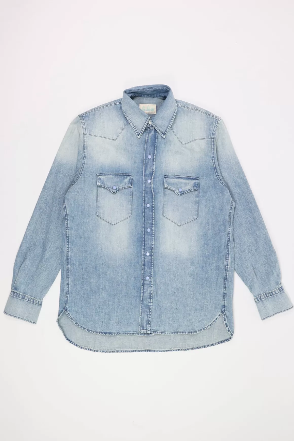 Denim Pearlsnap Shirt - Washed Indigo>Wythe Sale