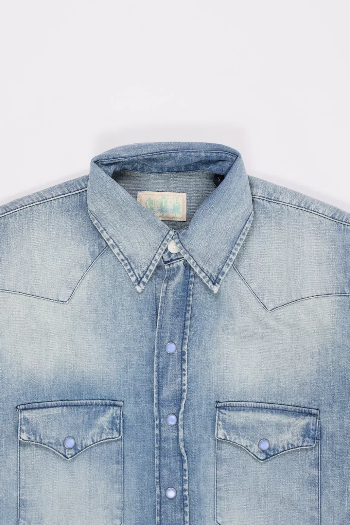 Denim Pearlsnap Shirt - Washed Indigo>Wythe Sale