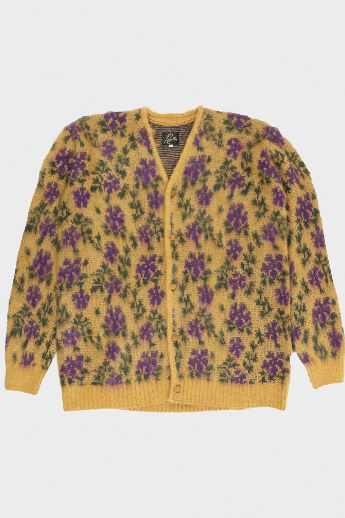 Flower Mohair Cardigan - Yellow>Needles Best