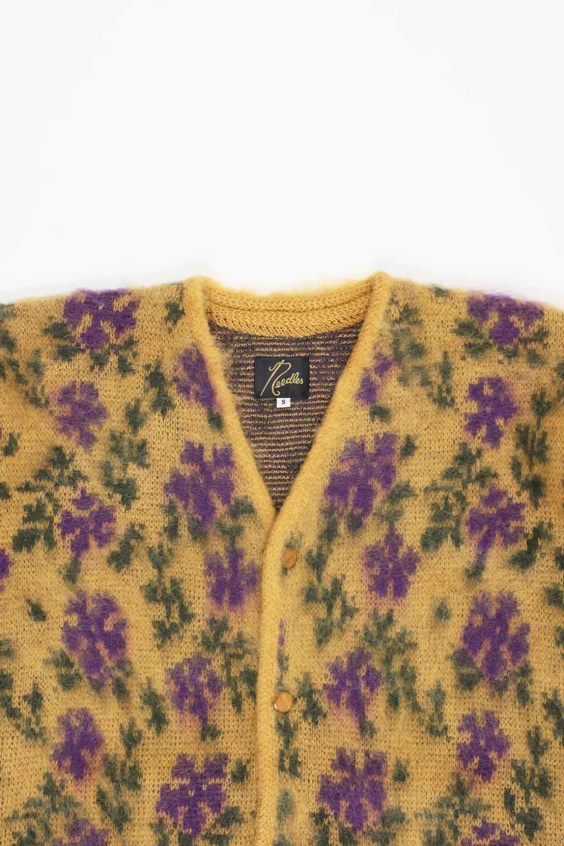 Flower Mohair Cardigan - Yellow>Needles Best