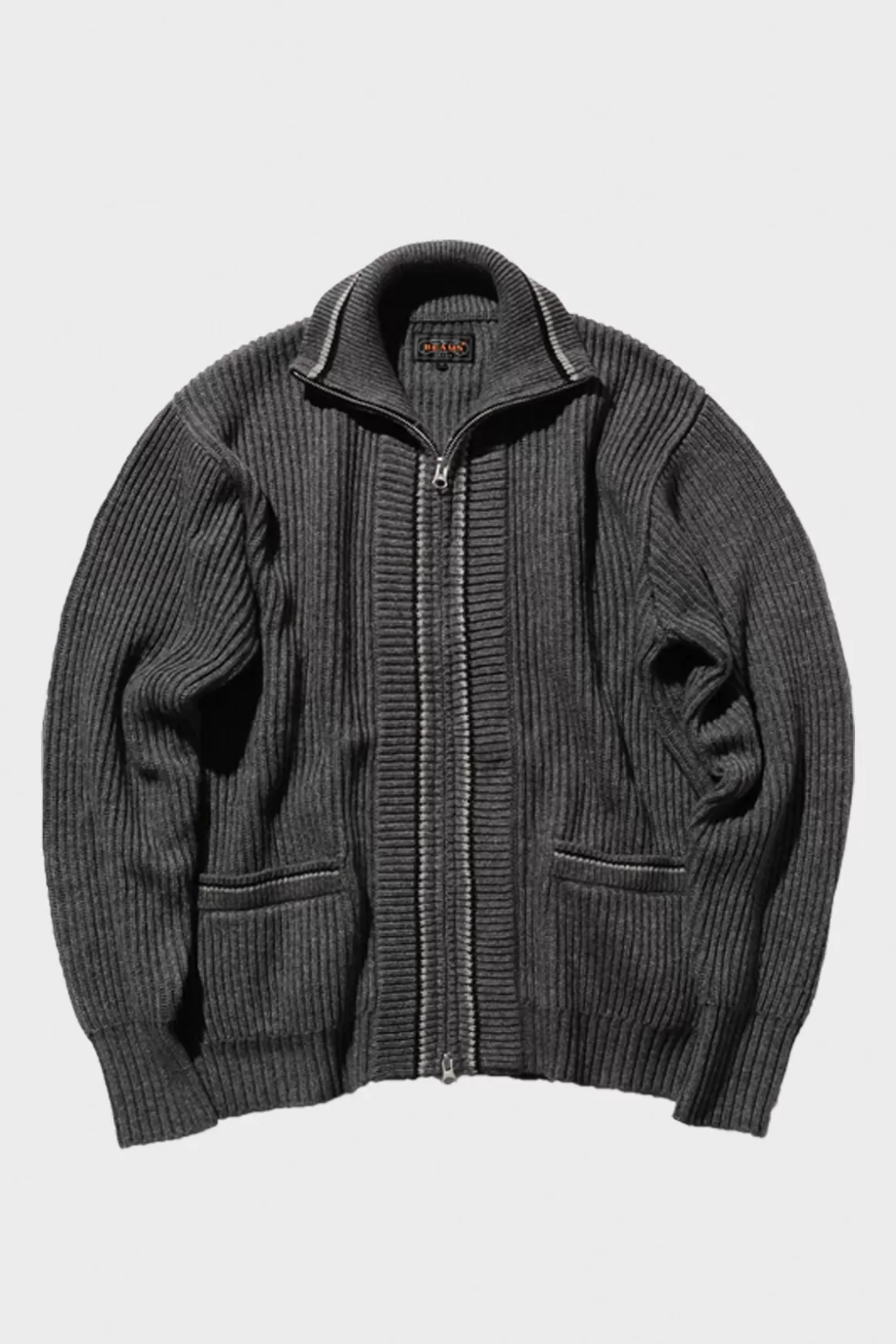 Full Zip Knit - Grey>Beams Plus Best Sale