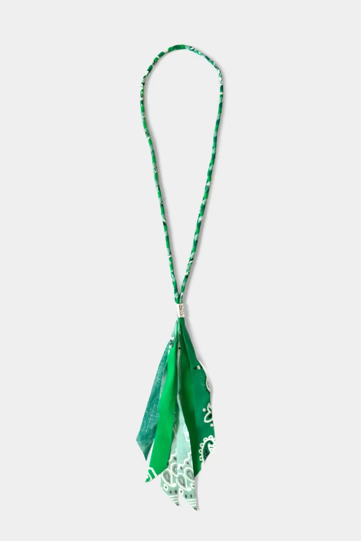 Gauze Bandana Fringe Necklace - Green>Kapital Fashion