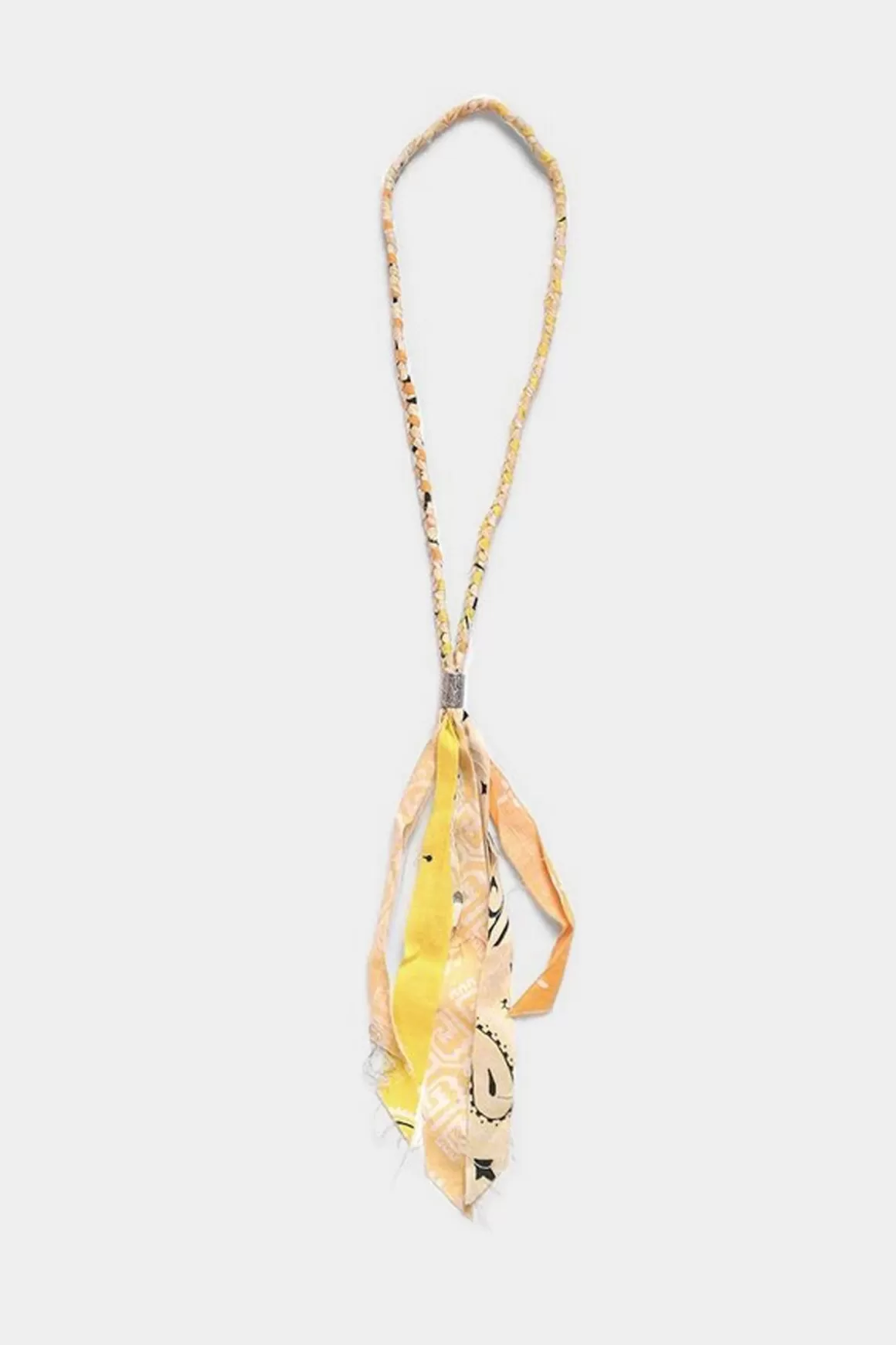 Gauze Bandana Fringe Necklace - Yellow>Kapital Shop