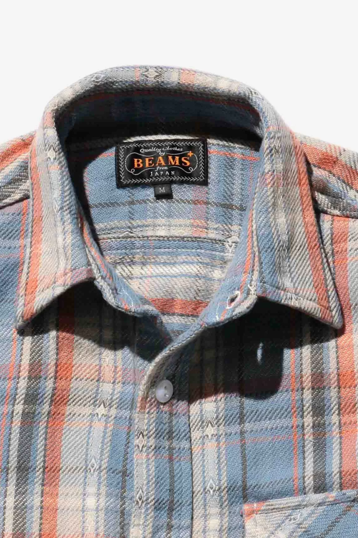 Guide Shirt Dobby Nel Check - Blue>Beams Plus Best Sale