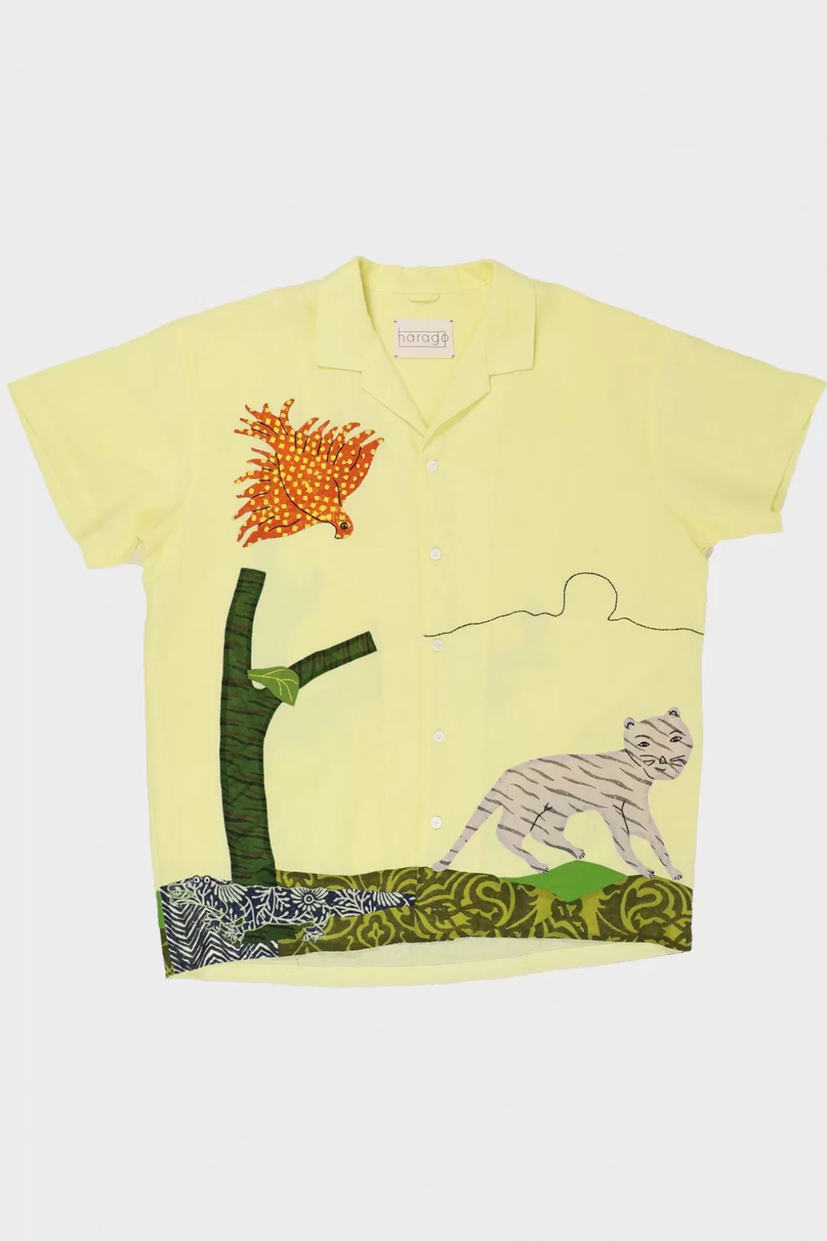 Jungle Scene Applique Shirt - Lime Green>Harago Discount