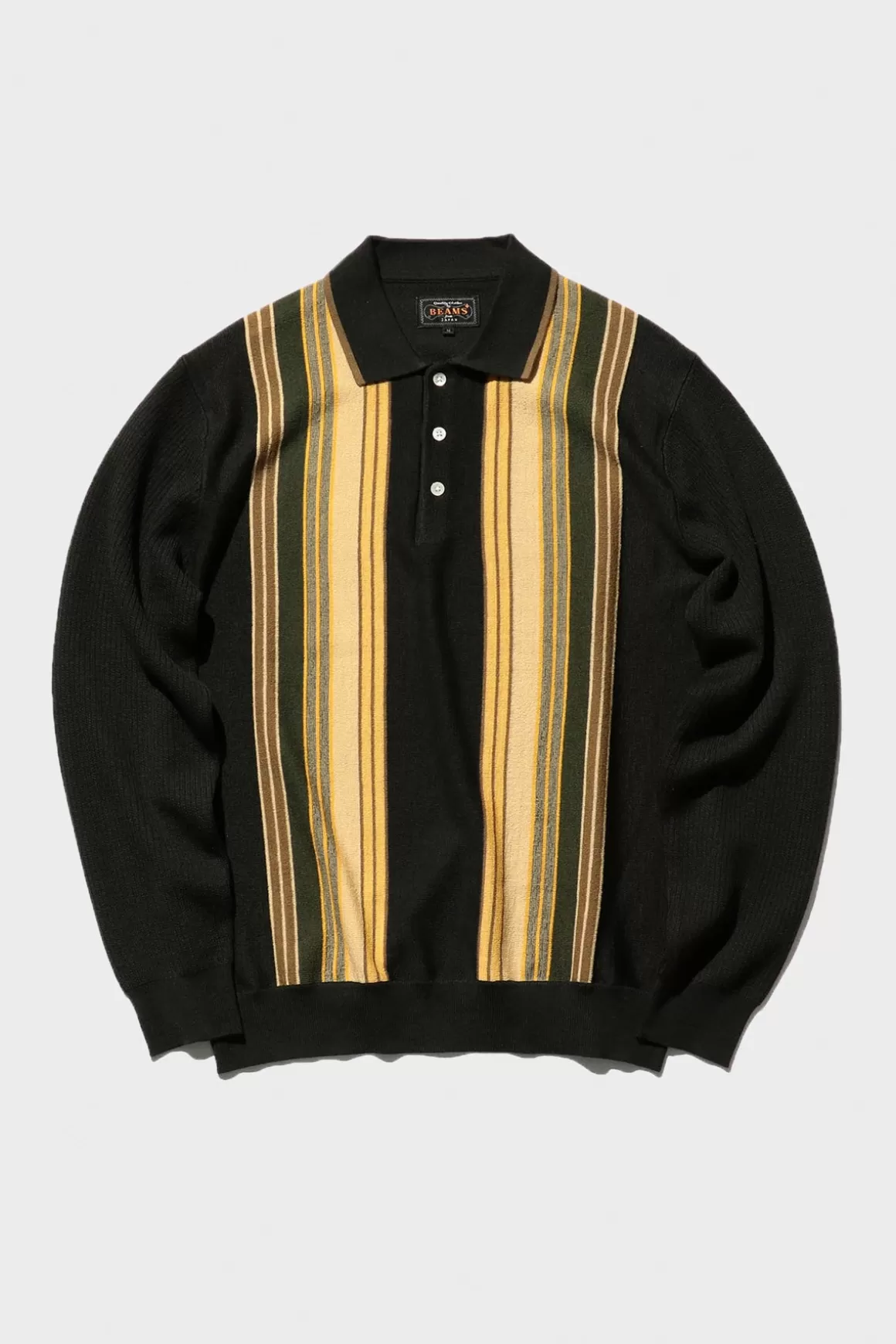 Knit Polo Stripe - Dark Green>Beams Plus Hot