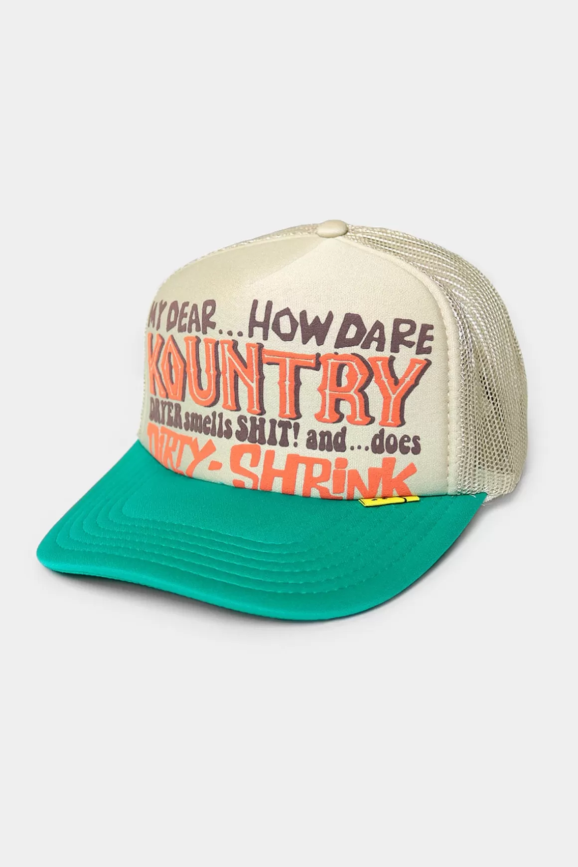 Kountry Dirty Shrink Trucker Cap - Beige X Turquoise>Kapital Fashion