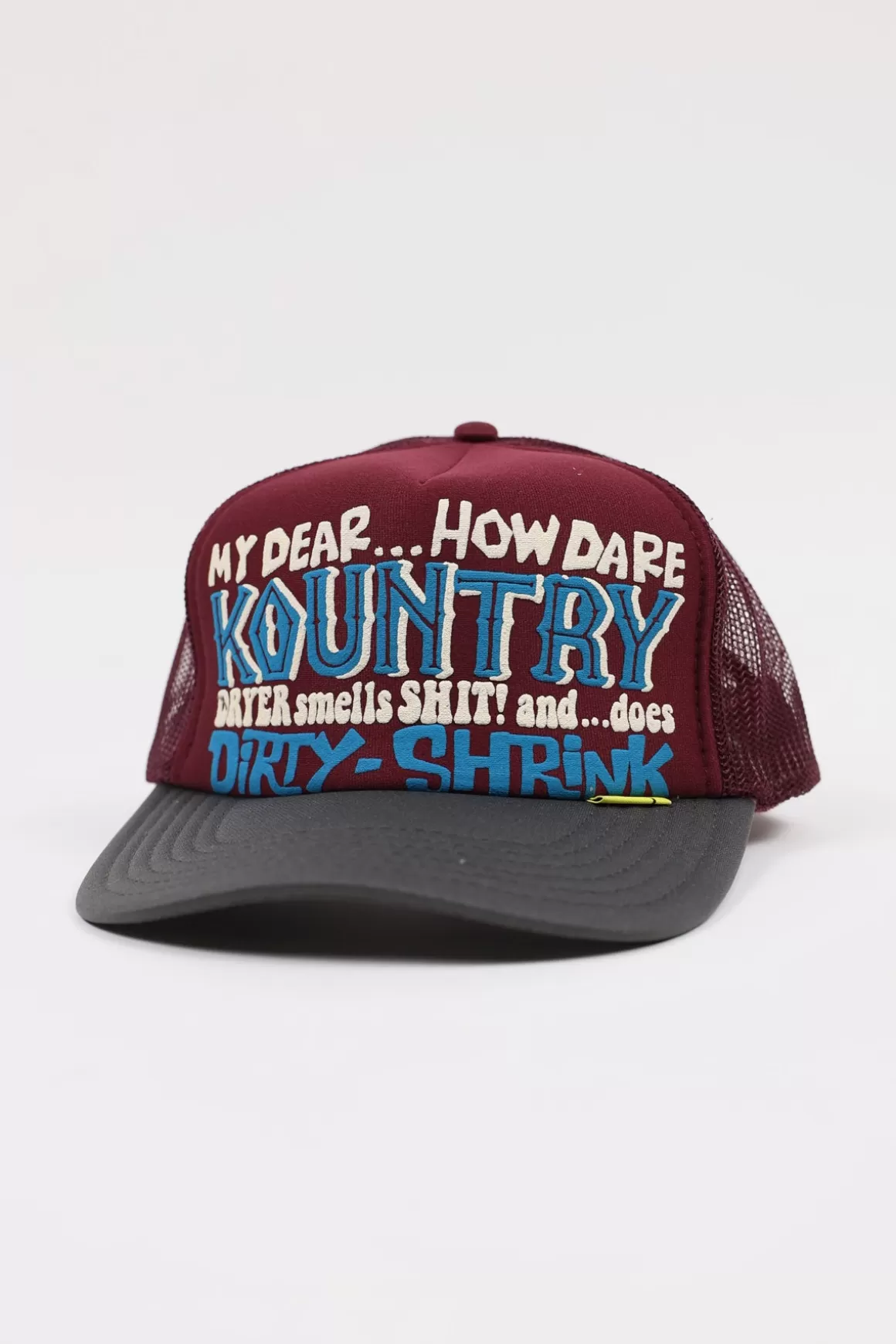 Kountry Dirty Shrink Trucker Cap - Burgundy X Charcoal>Kapital Discount