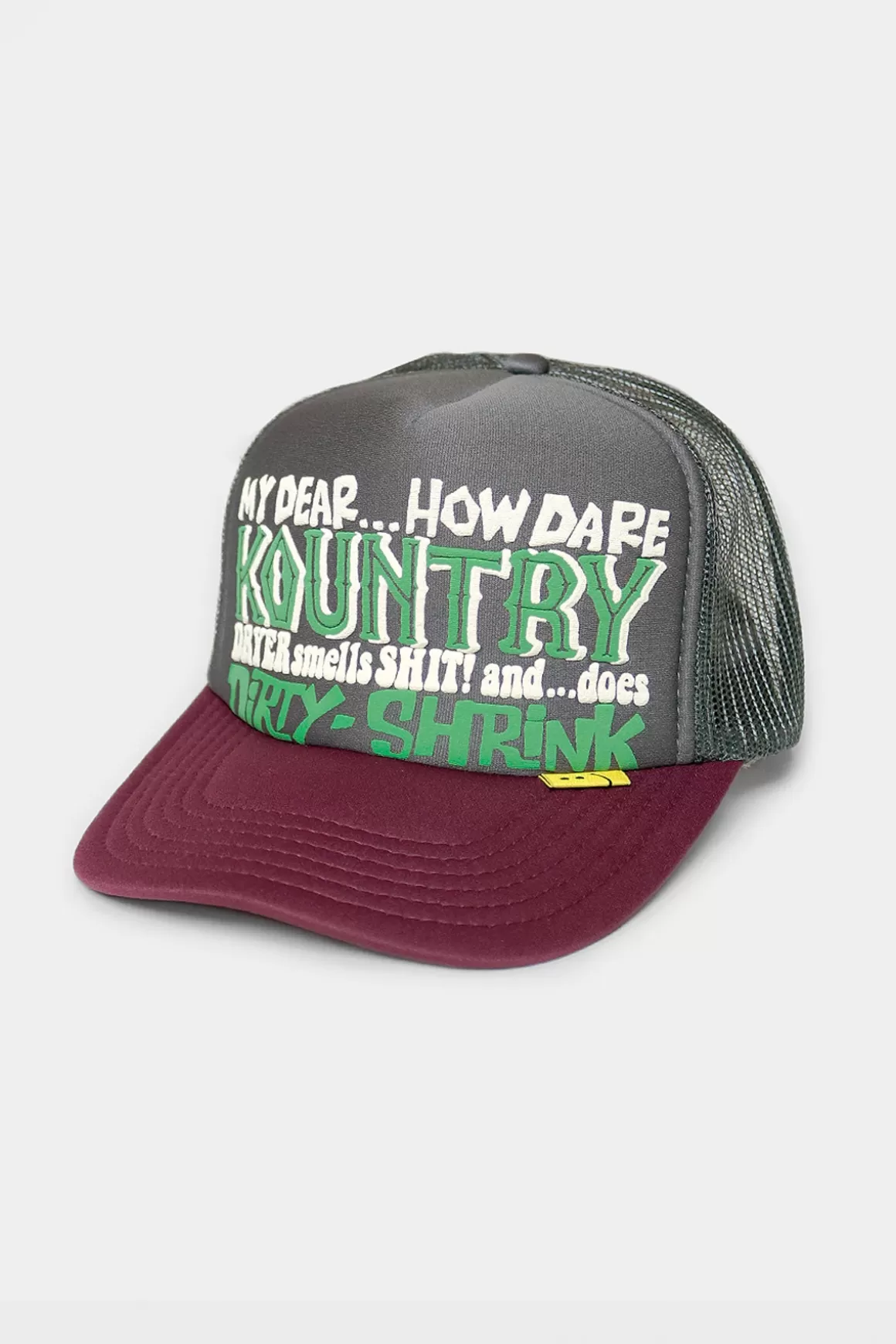 Kountry Dirty Shrink Trucker Cap - Charcoal X Burgundy>Kapital Discount