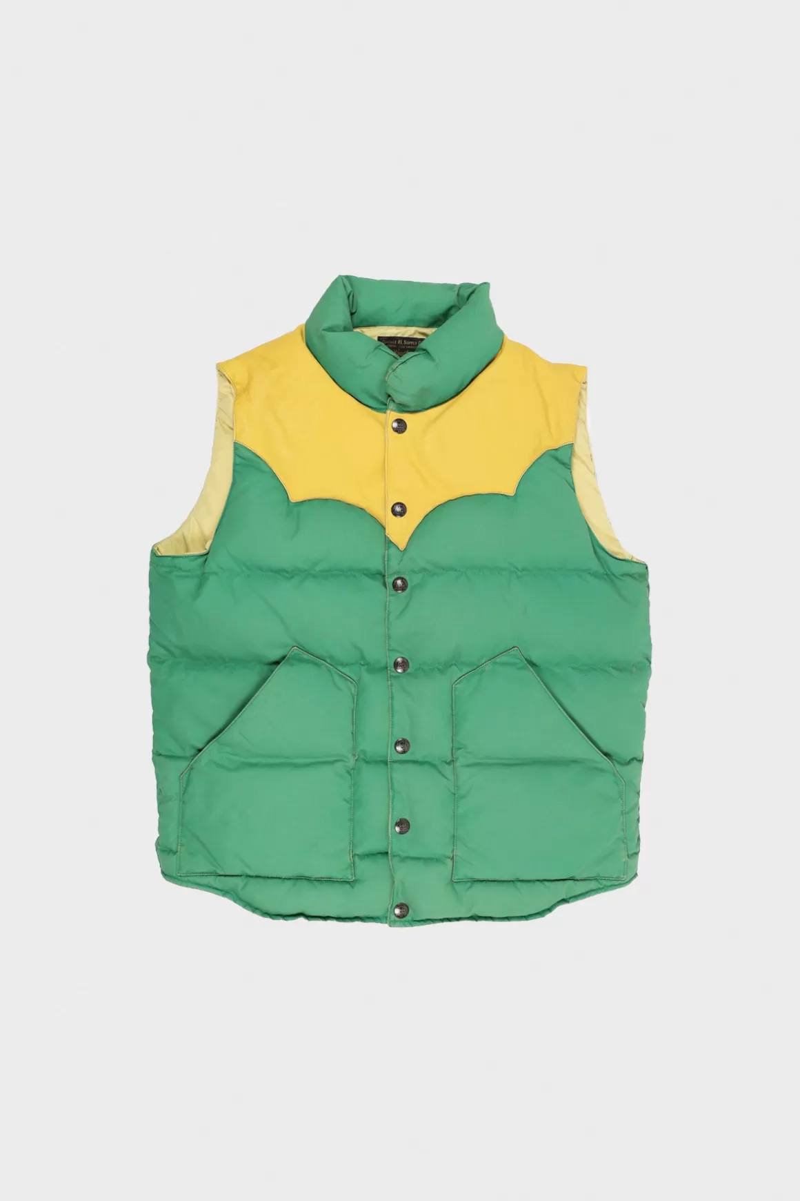 Leather-Yoke Quilted Vest - Kelly Green>RRL Fashion