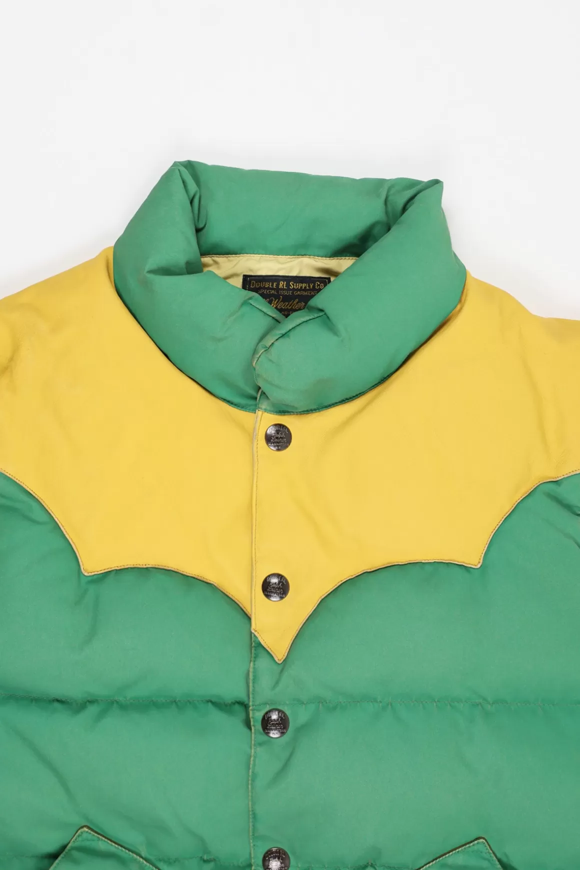 Leather-Yoke Quilted Vest - Kelly Green>RRL Fashion