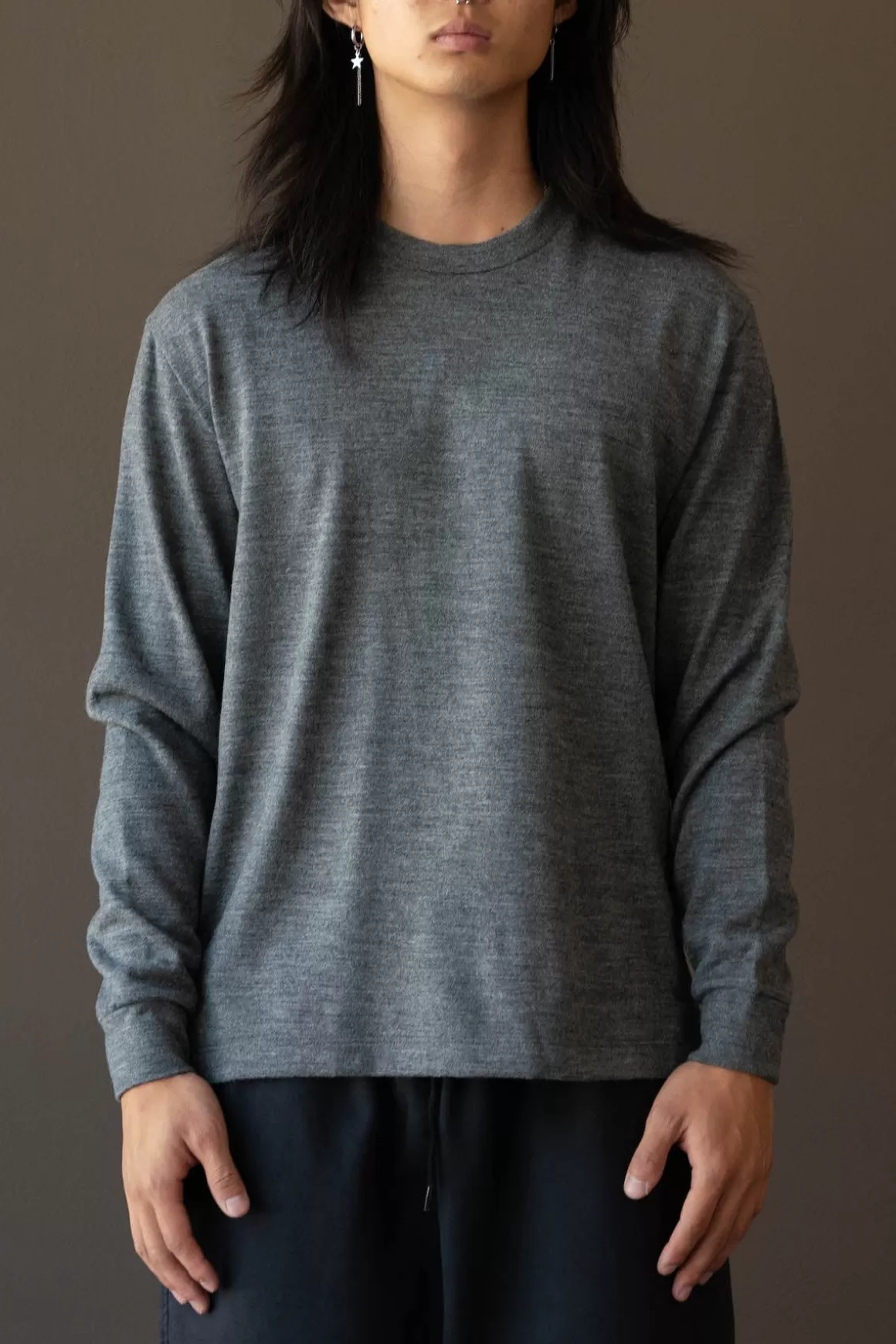 Long Sleeve Wool Tee - Heather Grey>Lady White Co. Flash Sale