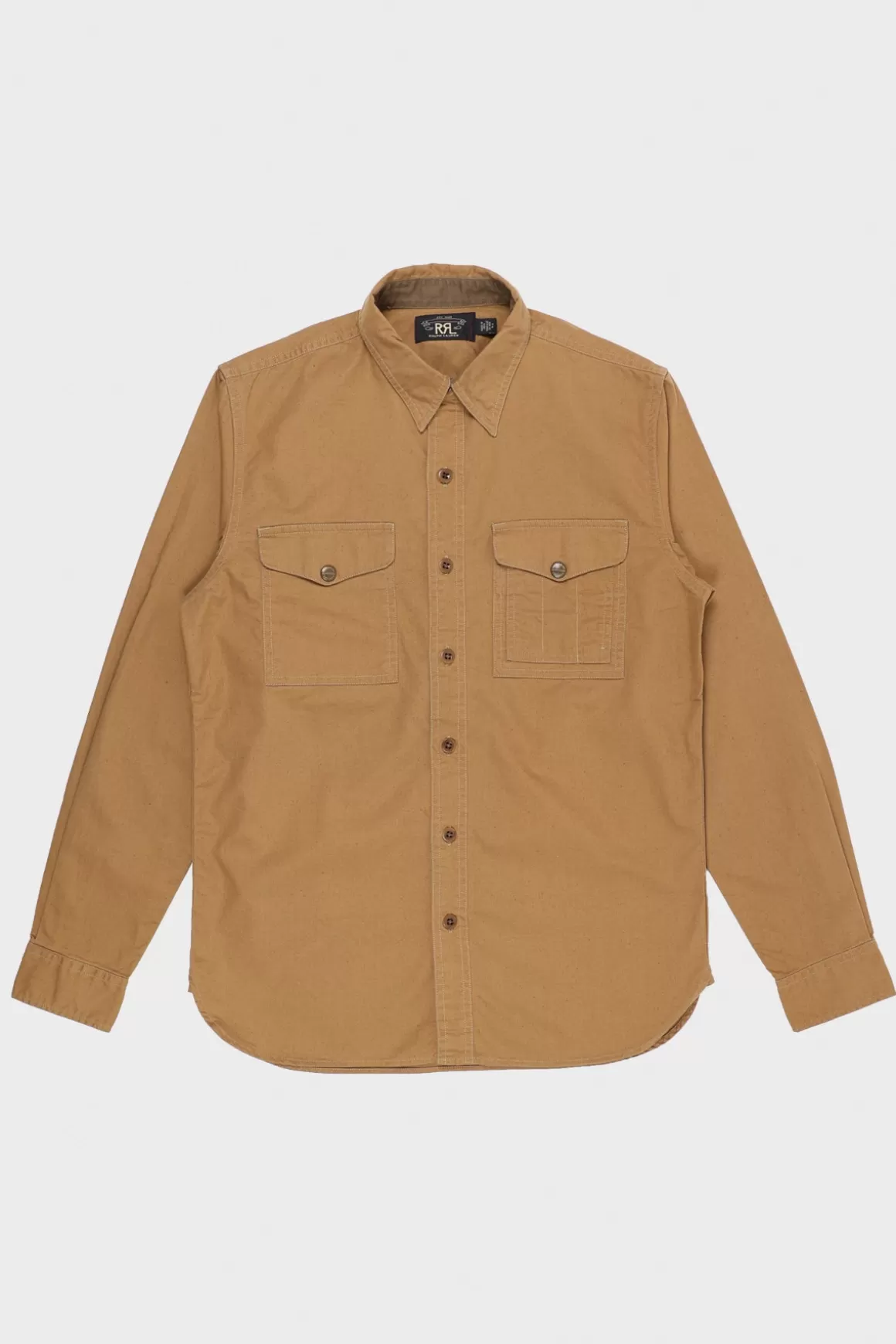 Longsleeve Cotton Canvas Seattle Workshirt - Tan>RRL Shop