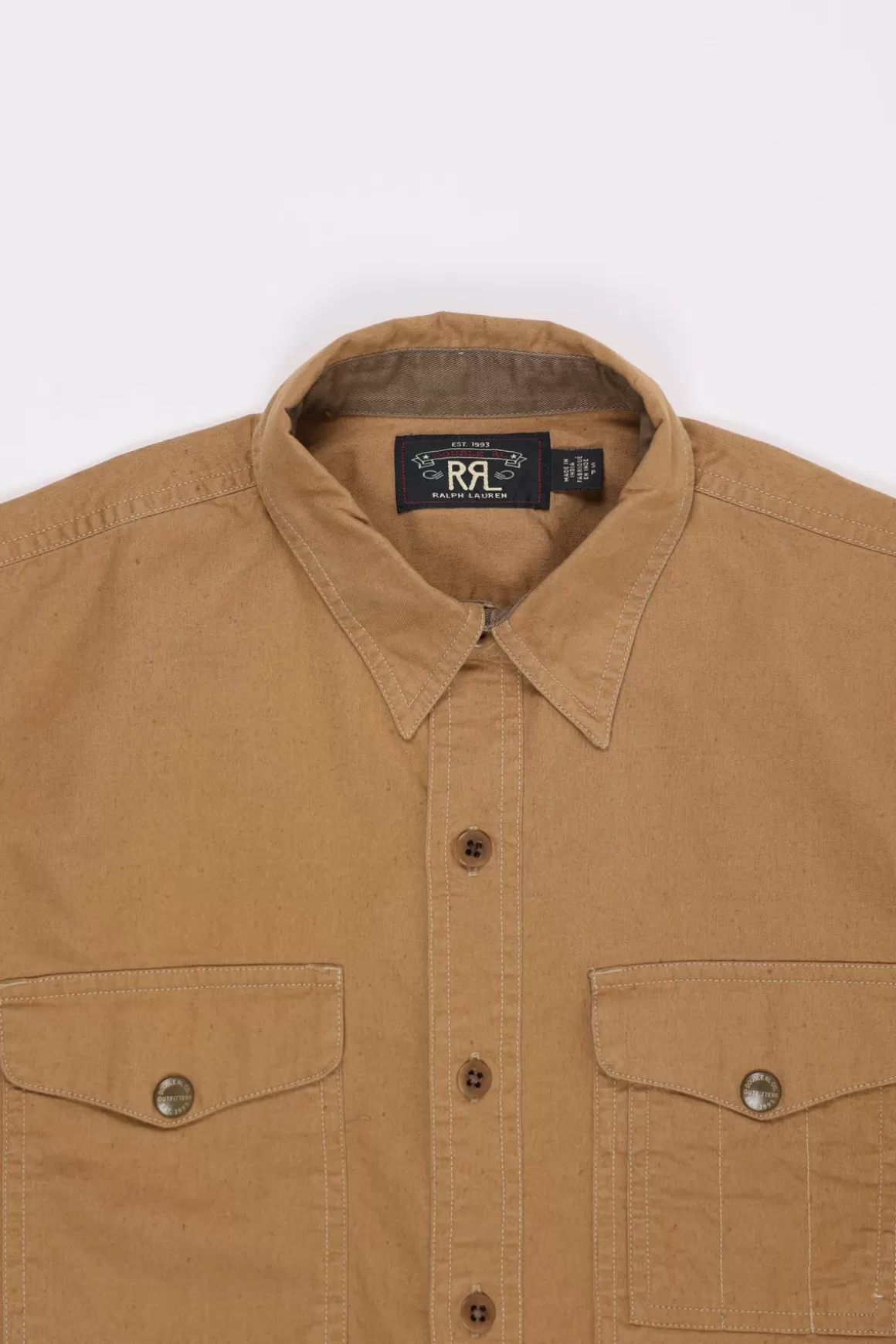 Longsleeve Cotton Canvas Seattle Workshirt - Tan>RRL Shop