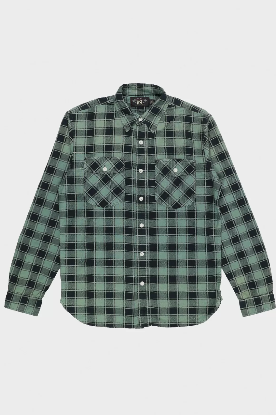 Longsleeve Cotton/Chamois Hercules Workshirt - Green/Black>RRL Best Sale