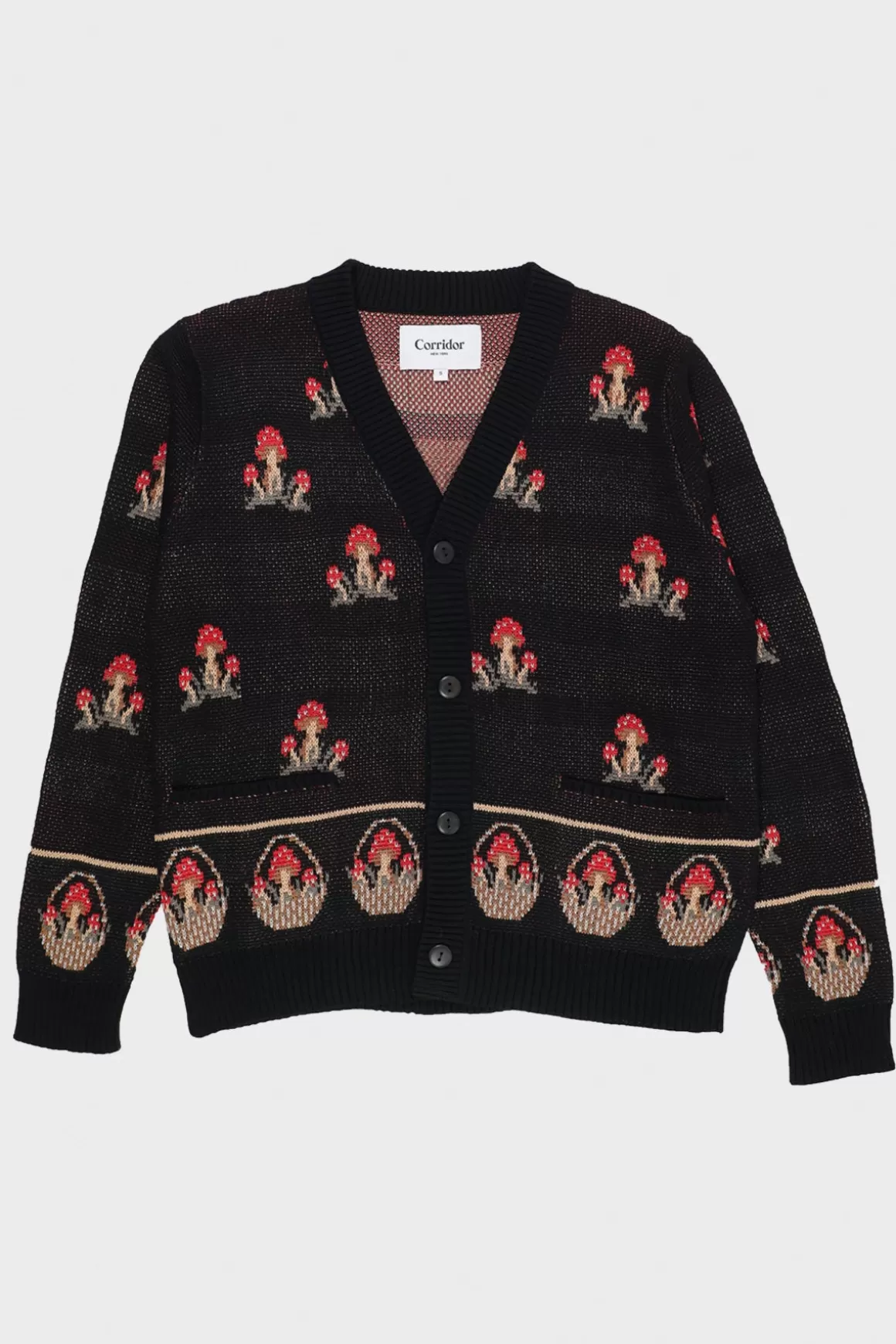 Mushroom K12 Cardigan - Black>Corridor Store