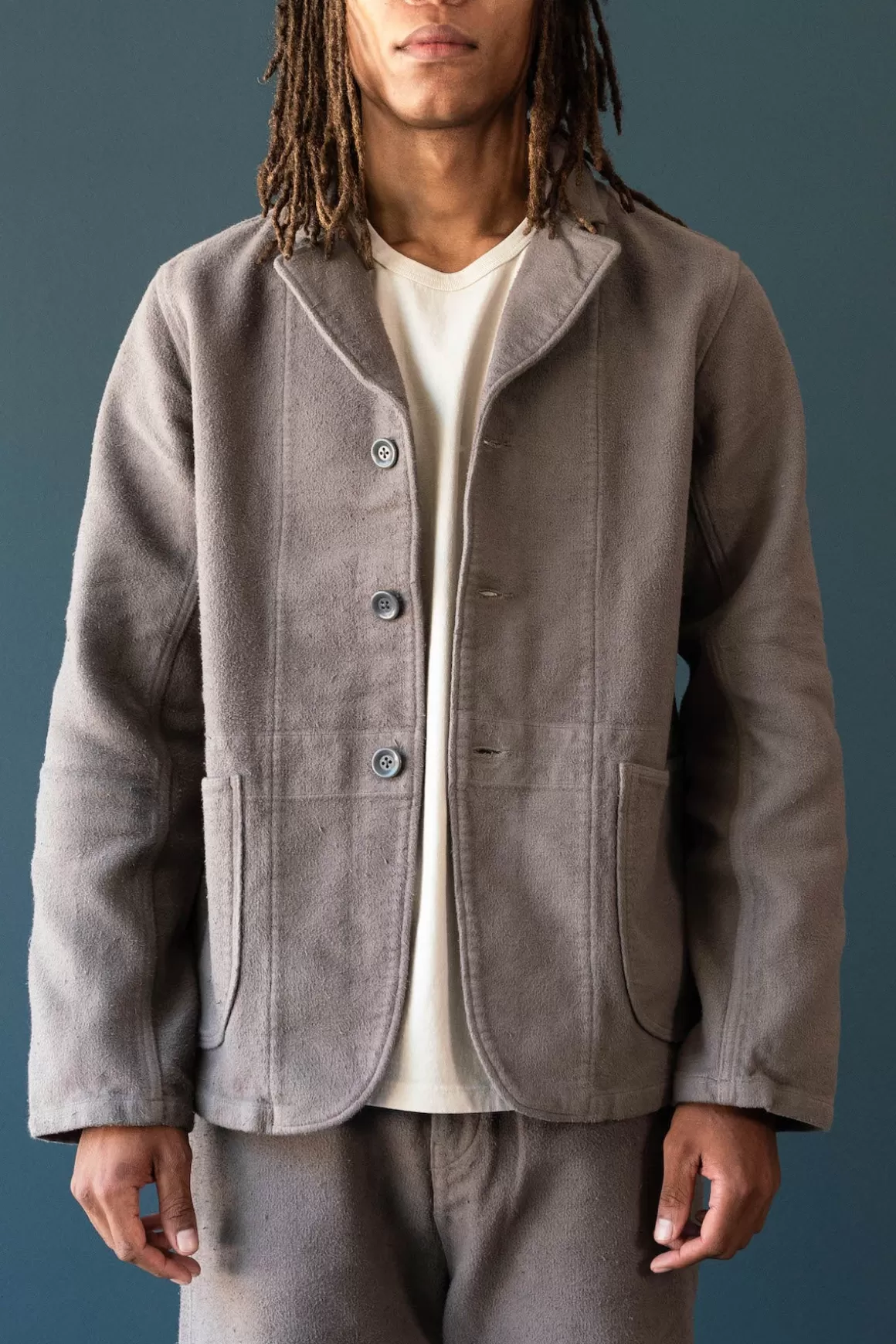 Napped Heat-Corduroy Hospital Jkt - Gray>Kapital Cheap