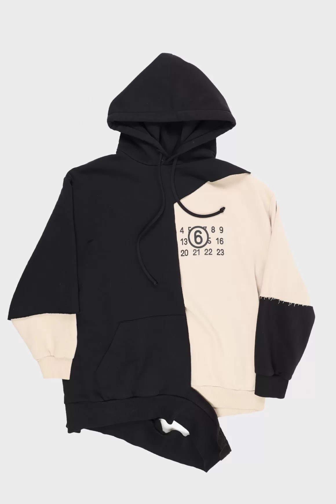 Numerical Logo Print Hoodie - Black>MM6 Maison Margiela Shop