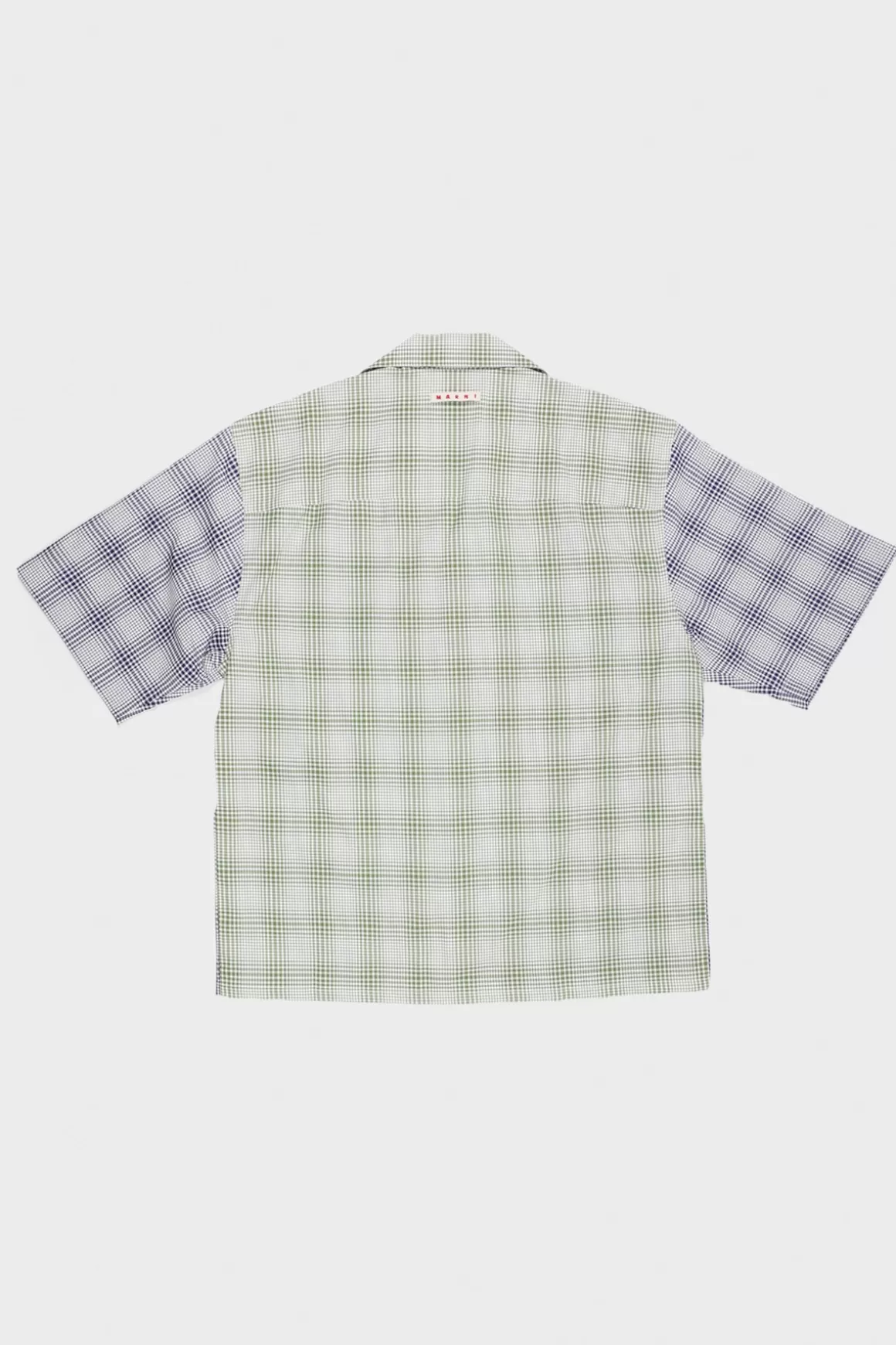 Organic Poplin Check Camp Shirt - Blue Marine>Marni Online