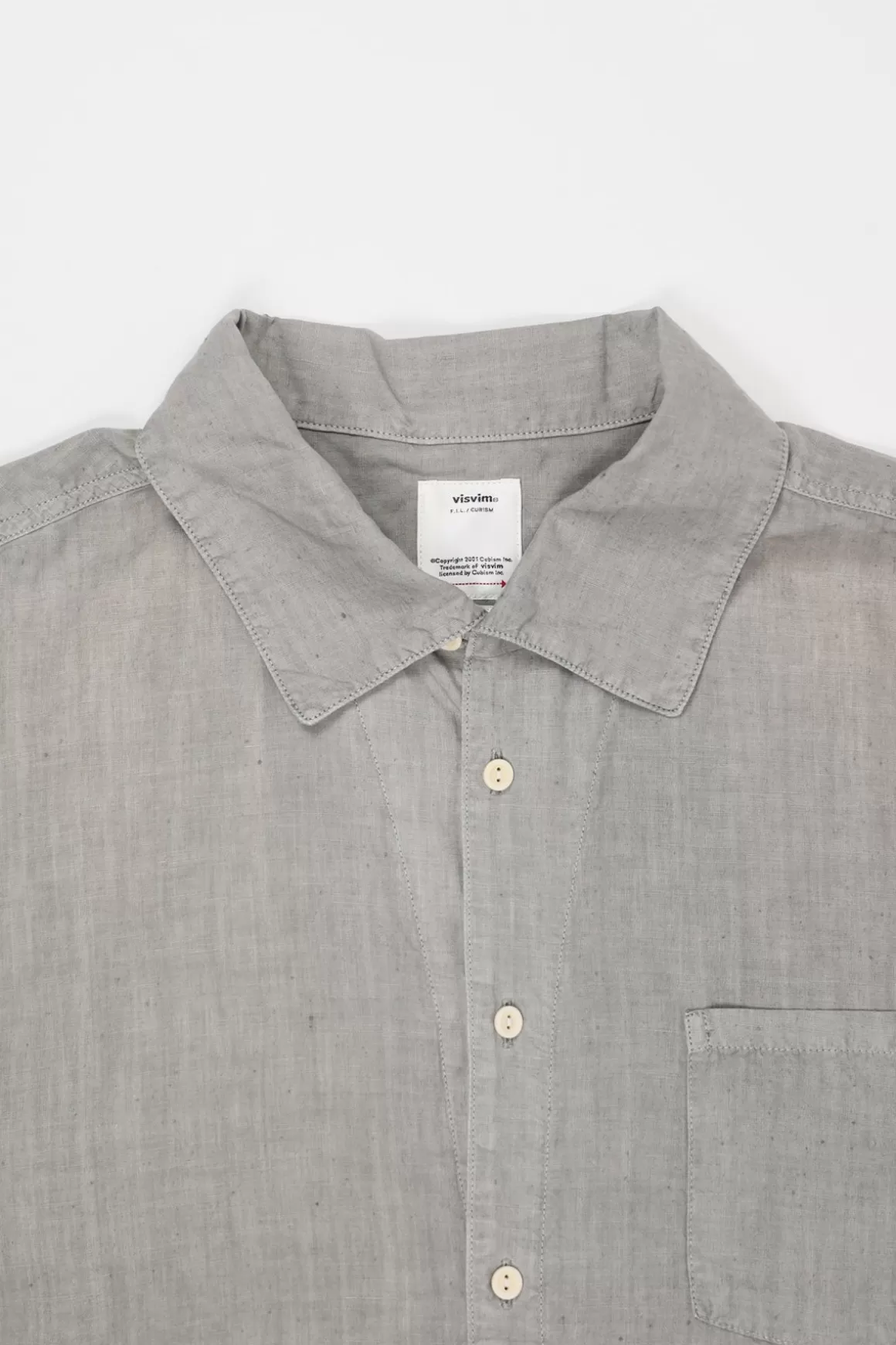 Palmer Shirt Damaged (Linen) - Grey>Visvim Flash Sale