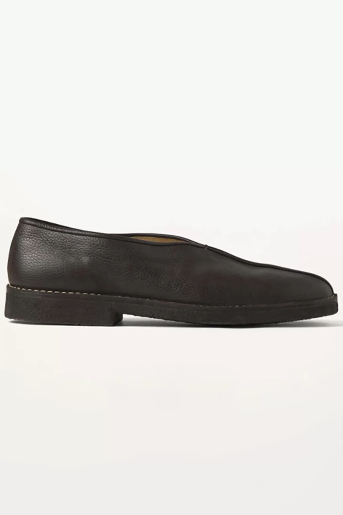 Piped Crepe Slippers - Dark Brown>Lemaire New