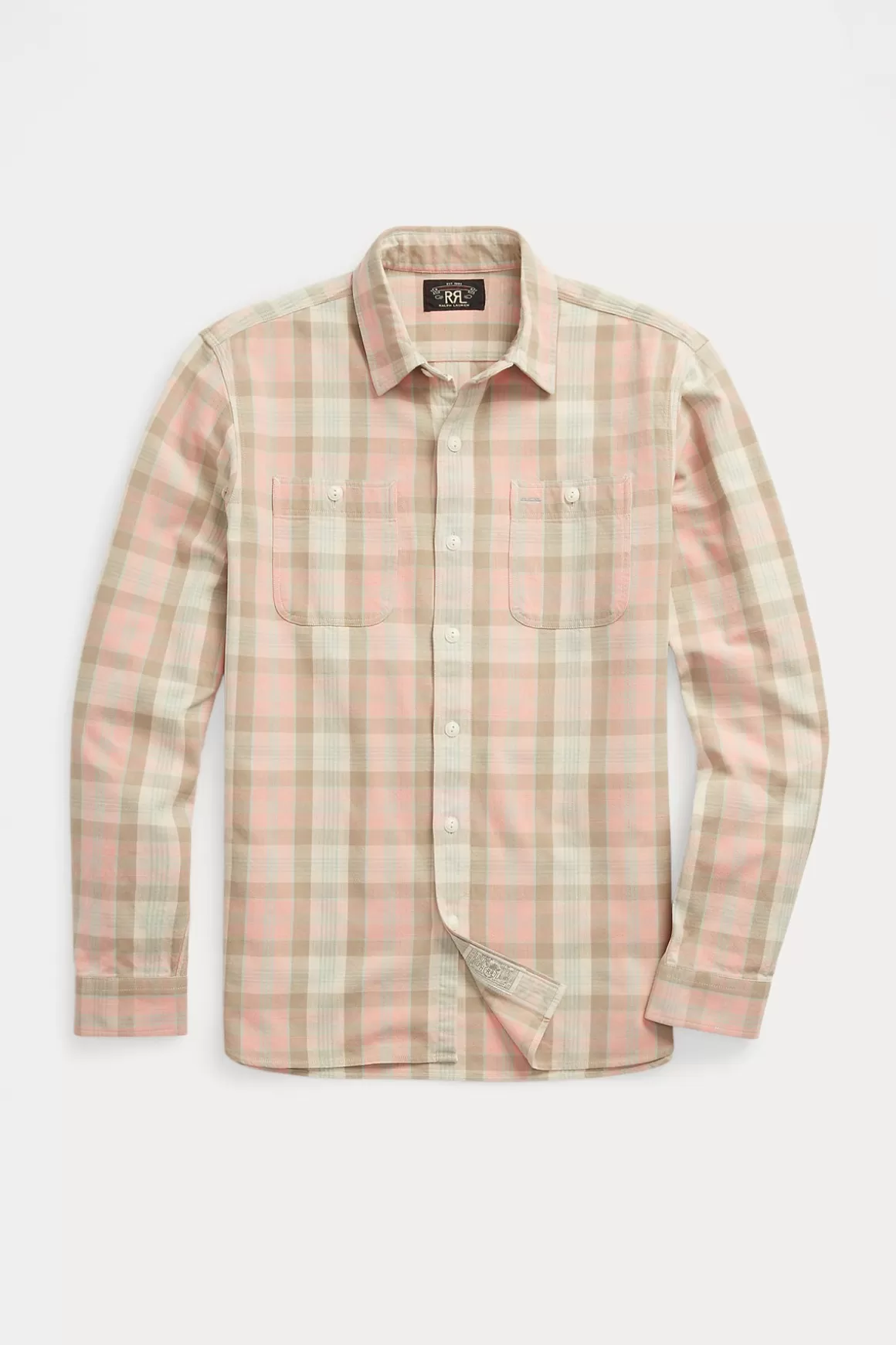 Plaid Woven Workshirt - Pink/Multi>RRL Clearance