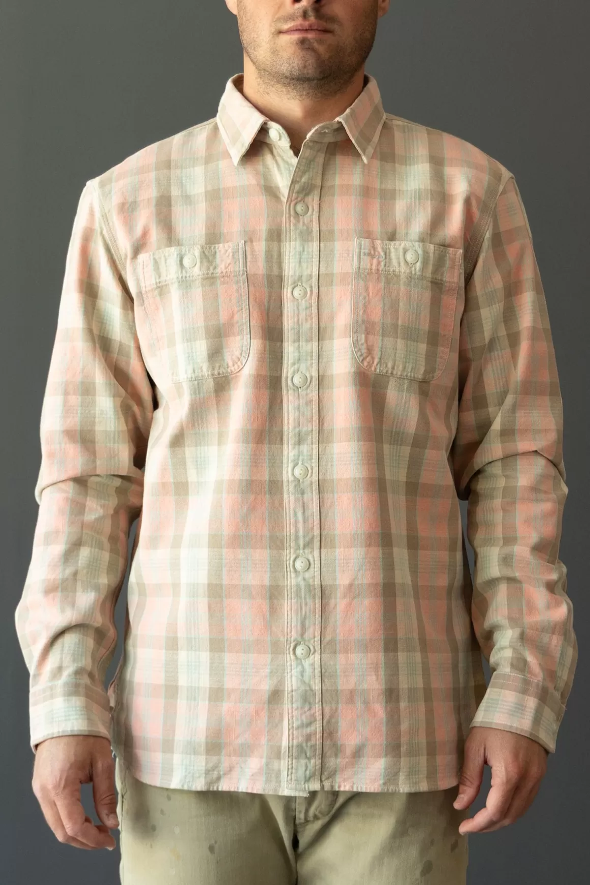 Plaid Woven Workshirt - Pink/Multi>RRL Clearance