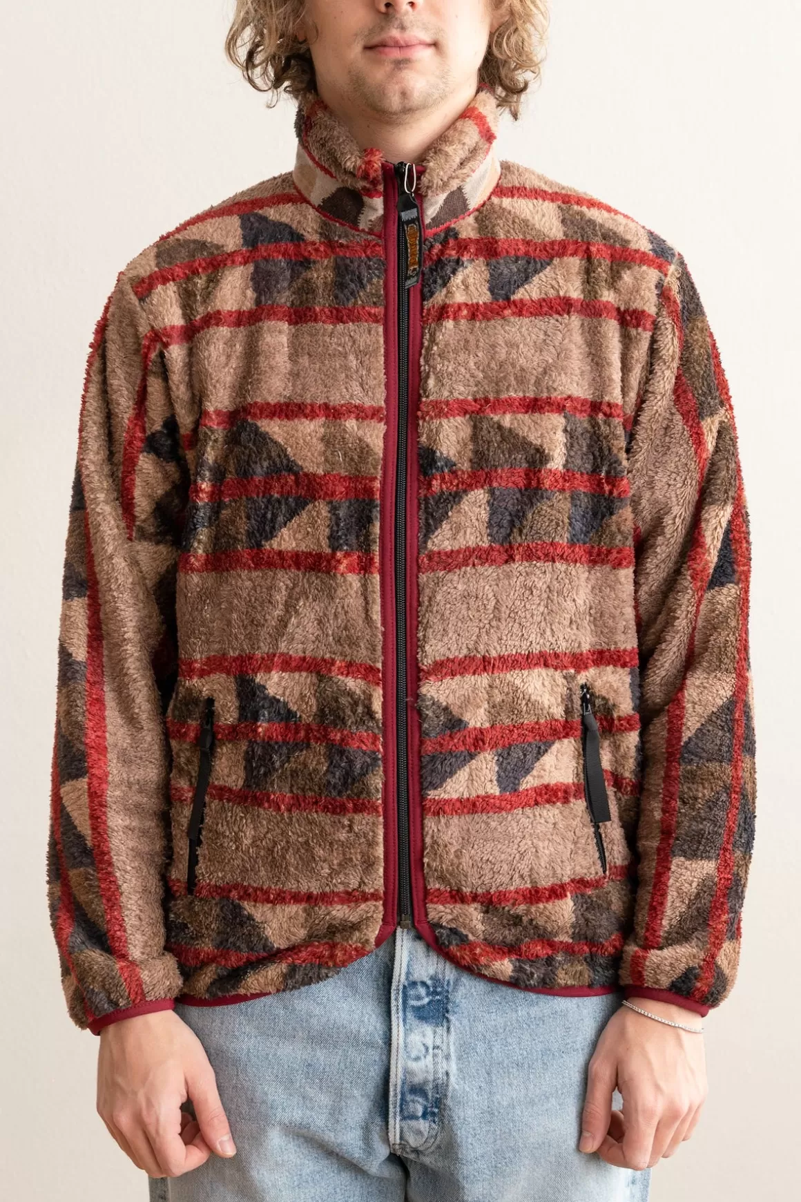 Pueblo Stripe Fleece Zip Blouson>Kapital Cheap