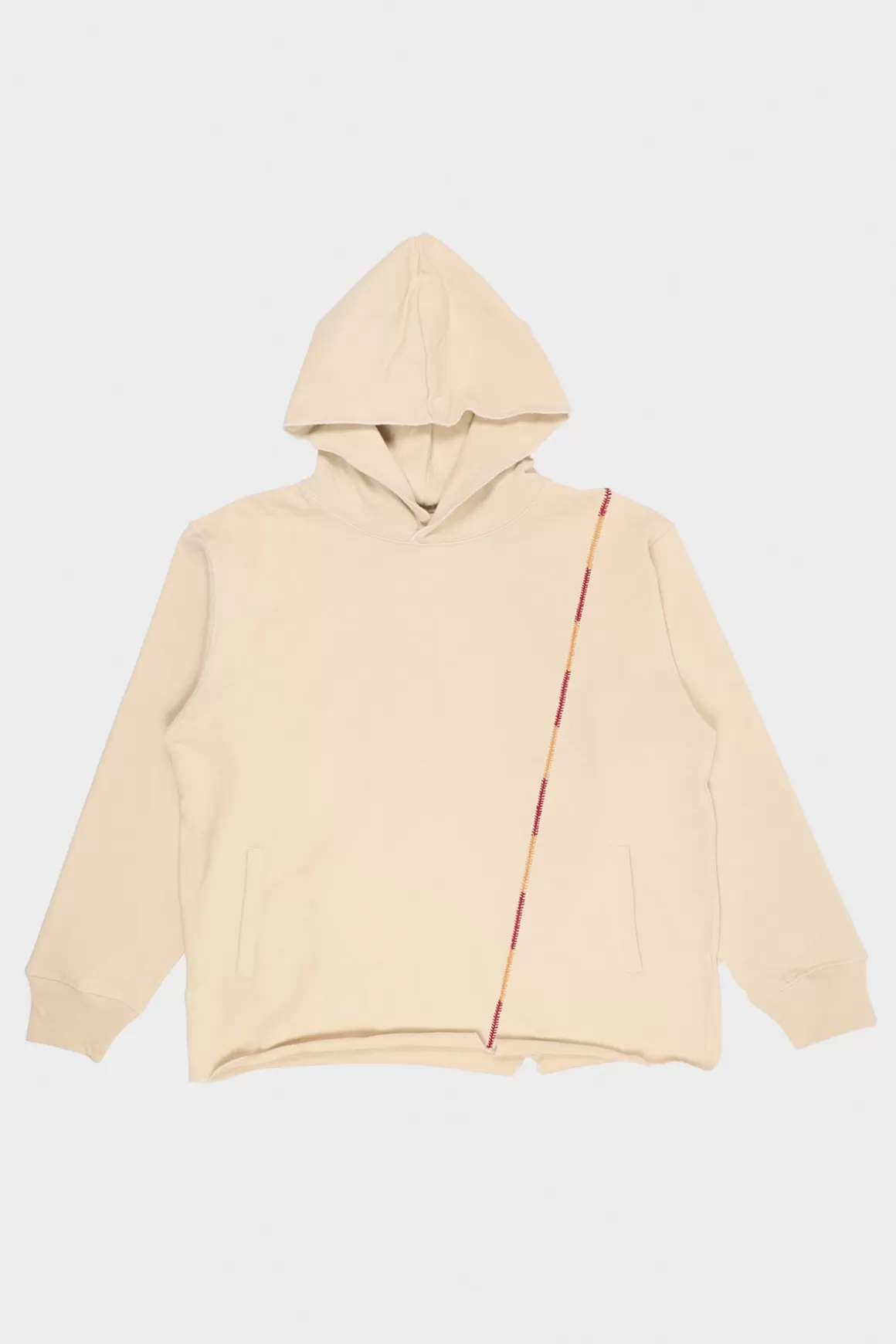 Rabari Stitch Hoodie - Ecru/Red/Yellow>Karu Research Cheap